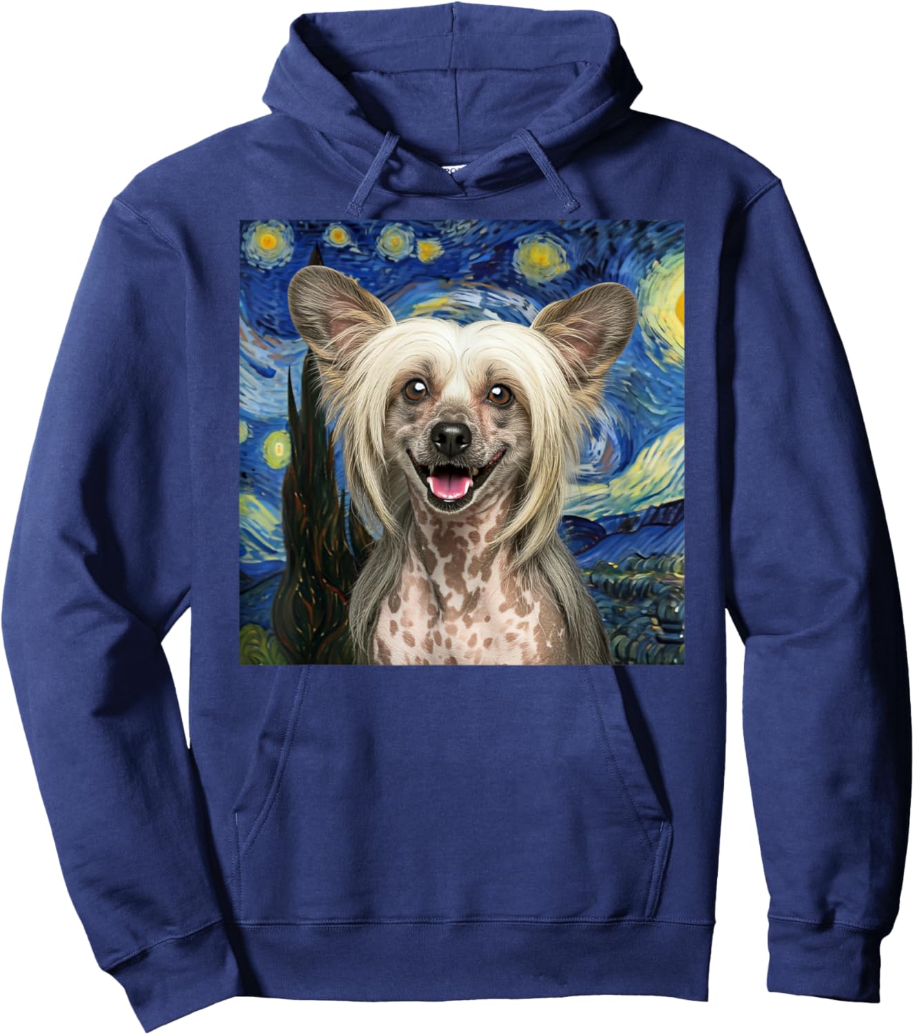 Chinese Crested Starry Night Dog Lover Gift Men Women Kids Hoodie - Hoodie | Navy