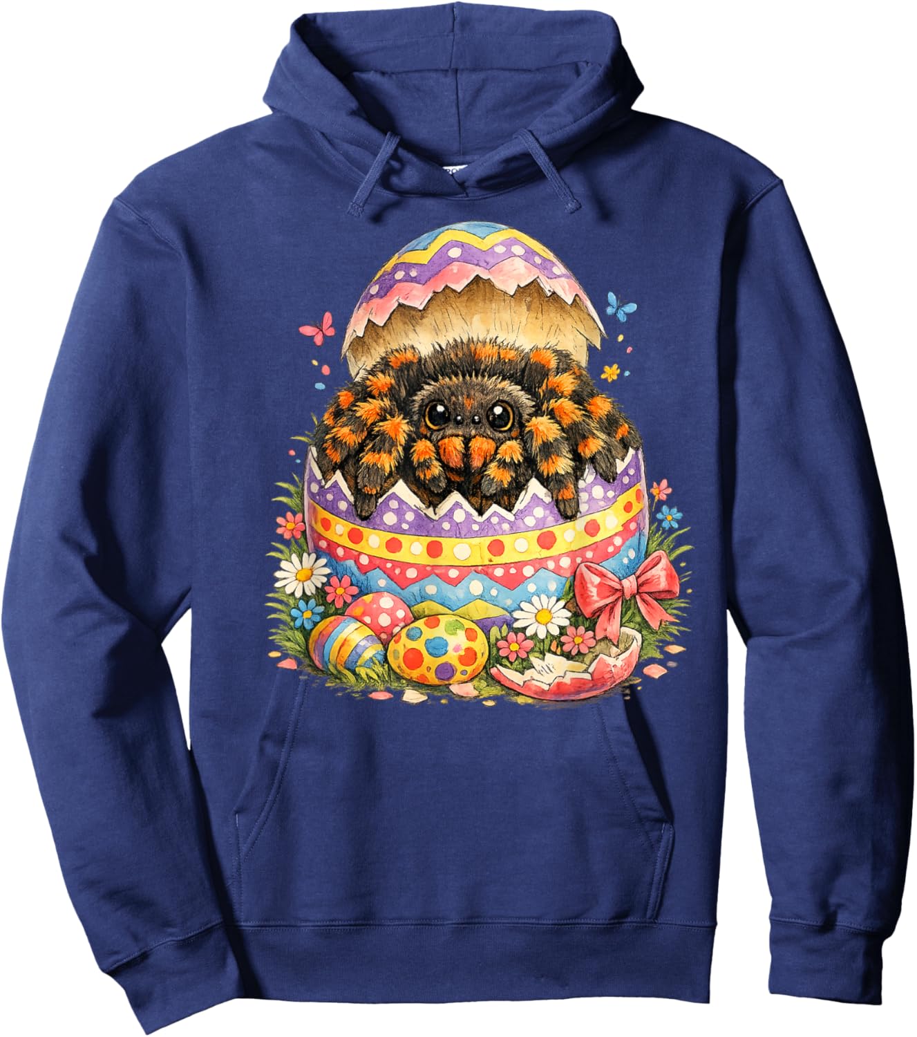 Tarantula Easter Egg Hatched | Cute Spider Spring Surprise Hoodie - Hoodie | Navy
