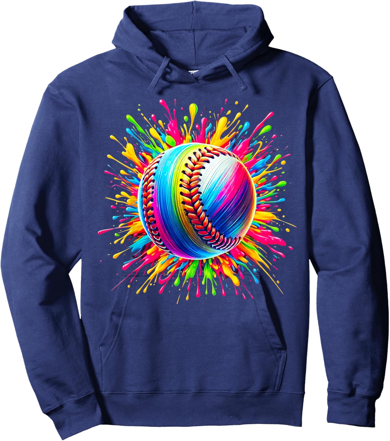 Colorful Softball Tie Dye Color Splash Softball Player Coach Hoodie - Hoodie | Navy