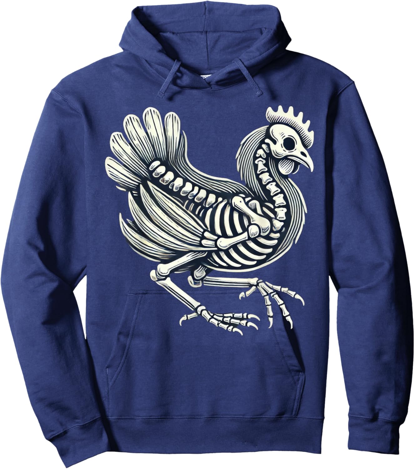 Chicken Skeleton Halloween Hoodie - Hoodie | Navy