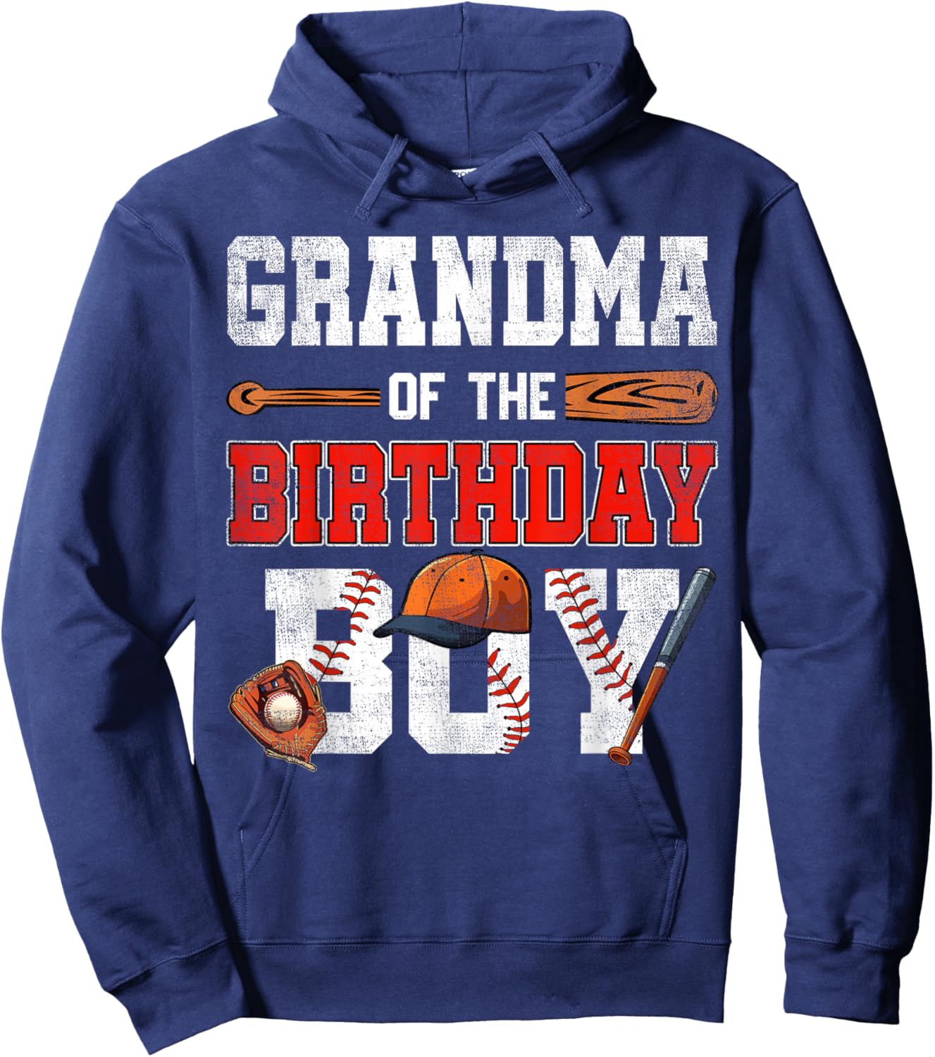 Grandma Of The Birthday Boy Baseball Bday Family Hoodie - Hoodie | Navy