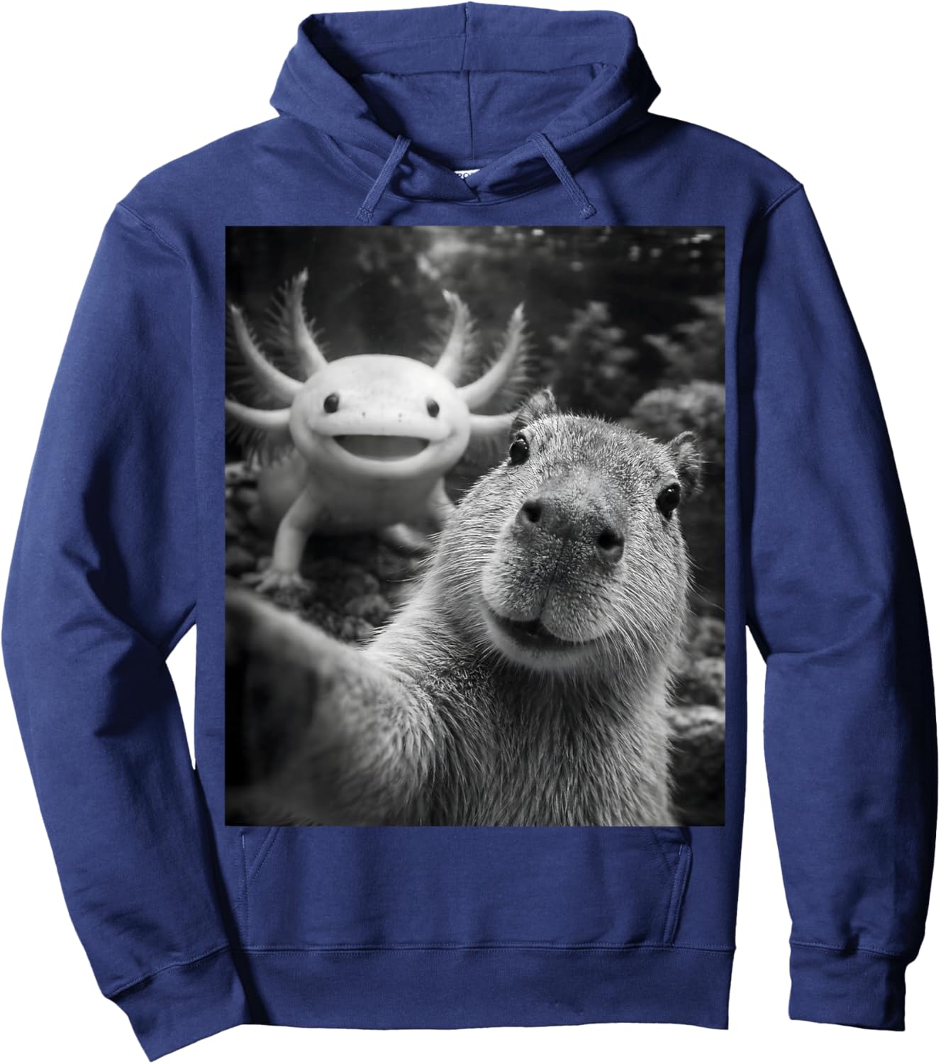 Capybara Axolotl Selfie Hoodie - Hoodie | Navy