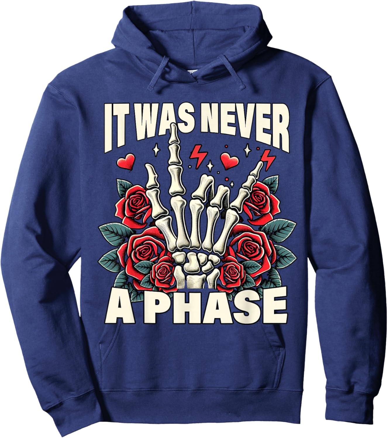 Elder Emo Pop Punk Spirit Music Lover It Was Never A Phase Hoodie - Hoodie | Navy
