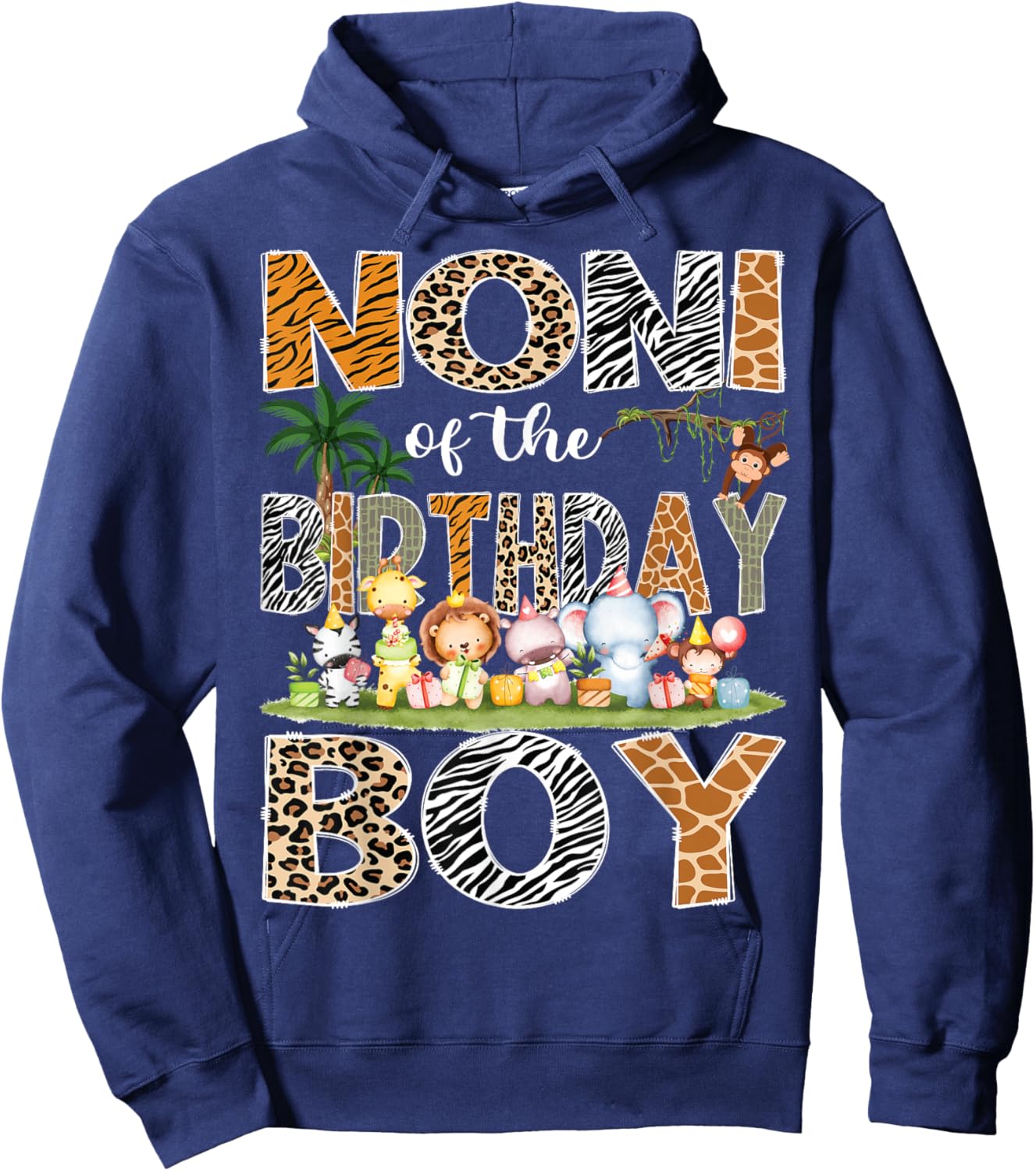 Noni Of The Birthday Boy Safari Jungle Animals Lover Hoodie - Hoodie | Navy