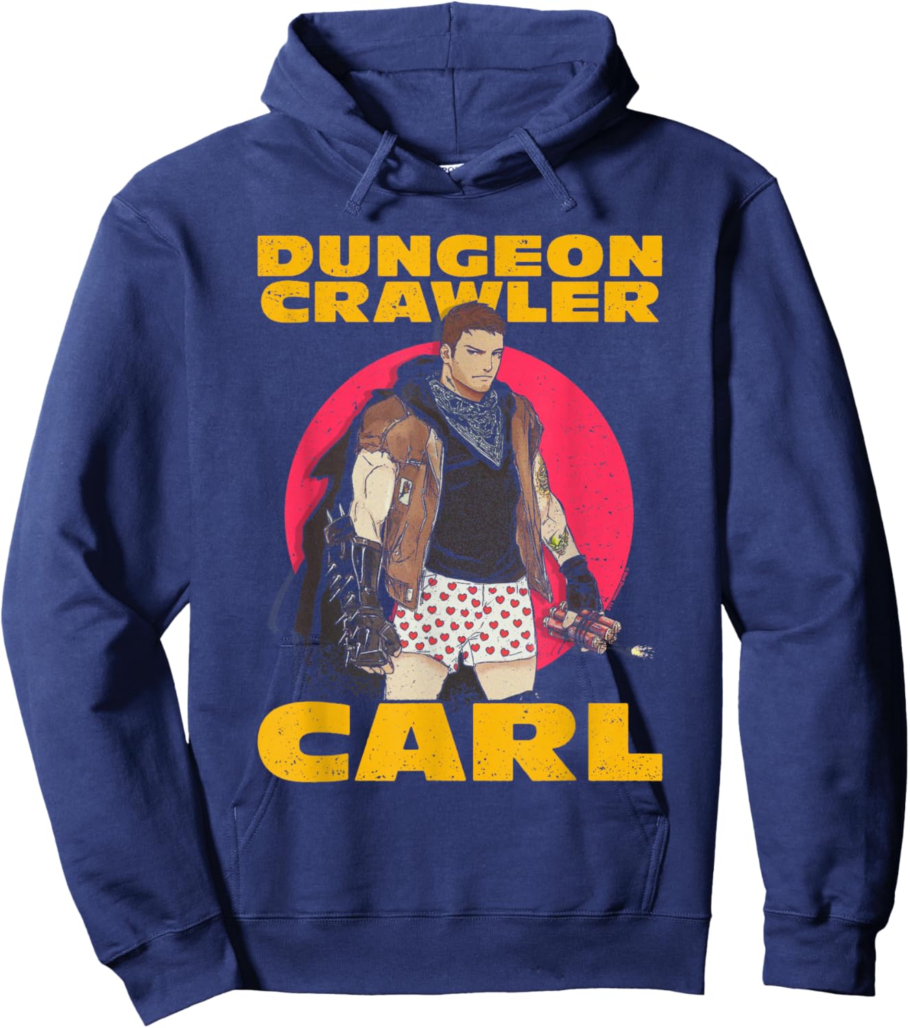 DCC Carl with Dynamite Heart Boxers Portrait RPG Books Hoodie - Hoodie | Navy