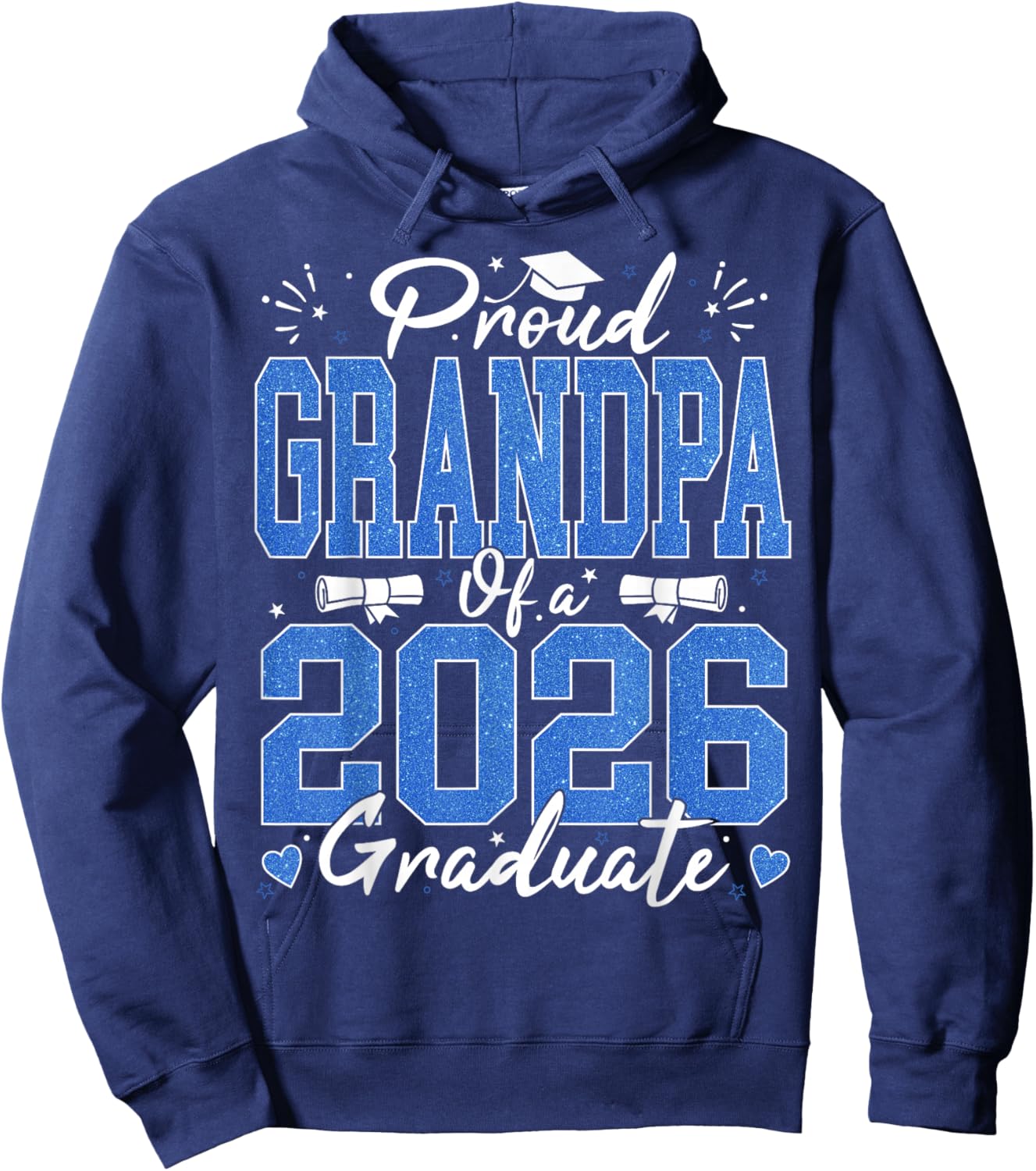 Proud Grandpa of A 2026 Graduate Senior 26 Graduation 2026 Hoodie - Hoodie | Navy