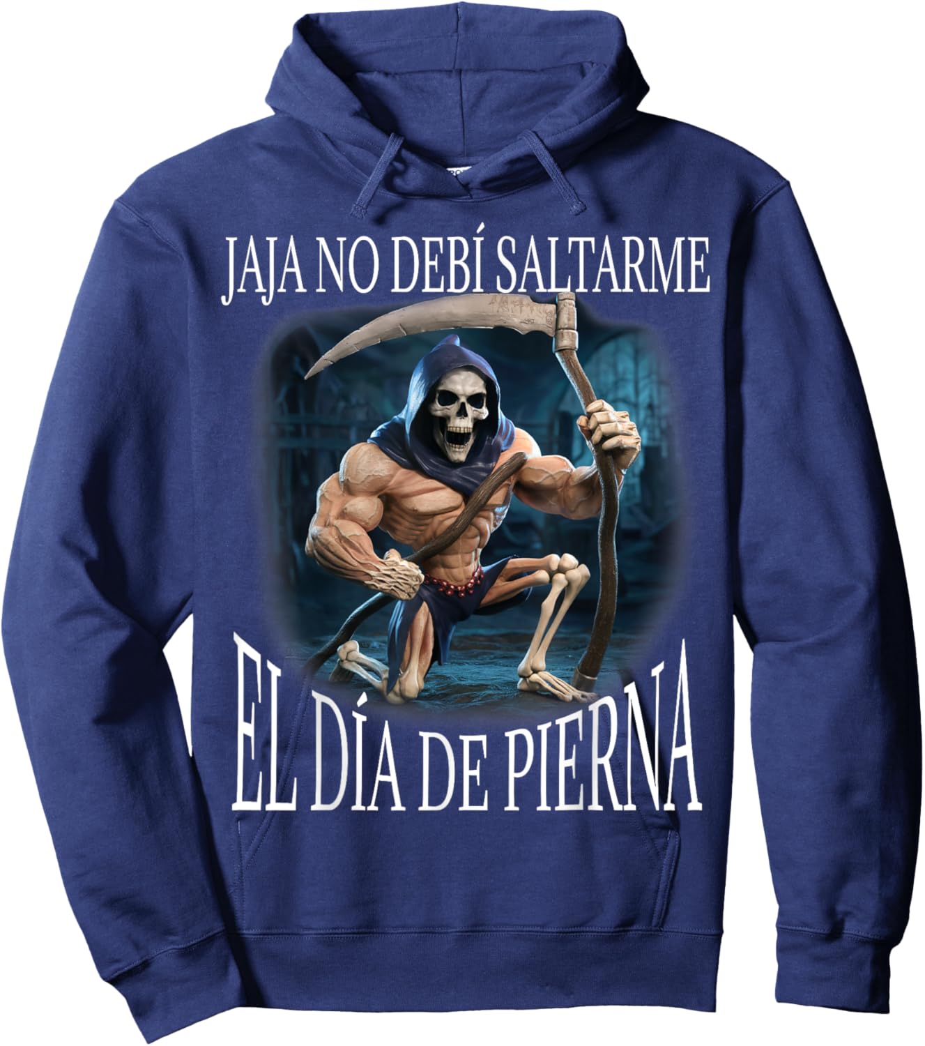 Jaja no debi saltarme el dia de pierna: Calacas chidas gym Hoodie - Hoodie | Navy