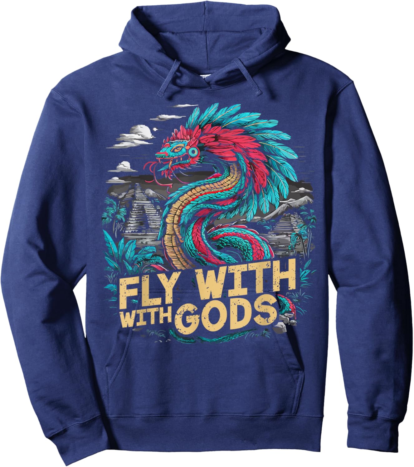 Aztec God Aztec Culture Mayan Indigenous Quetzalcoatl Hoodie - Hoodie | Navy