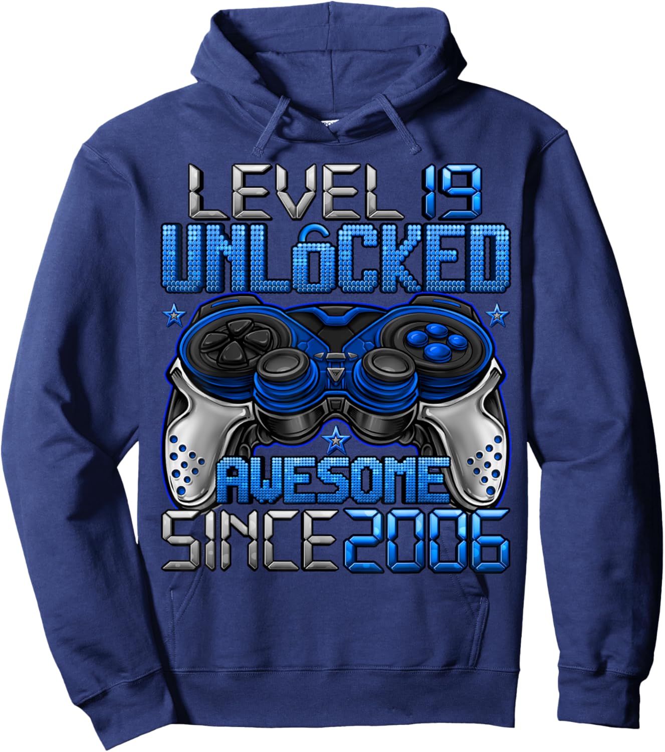 Level 19 Unlocked 19 Year Old Gifts Boys 19th Birthday Boy Hoodie - Hoodie | Navy