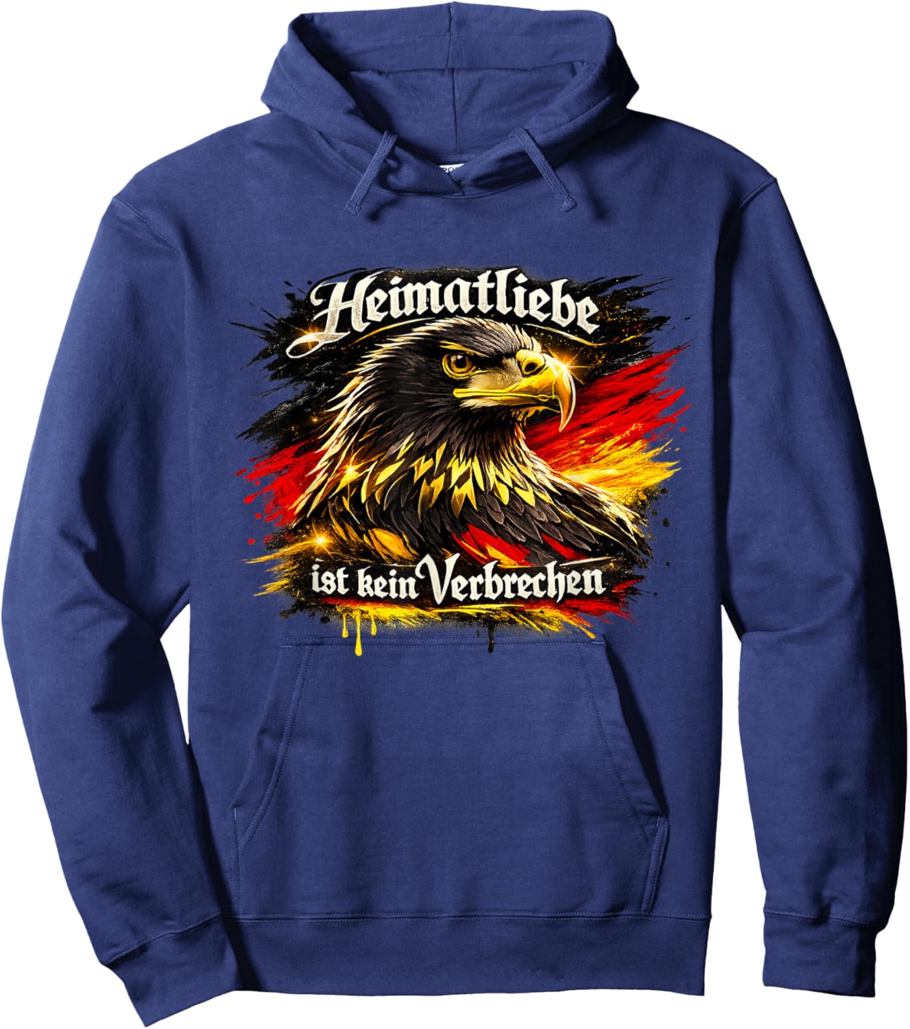 Heimatliebe ist kein Verbrechen - Adler Schwarz Rot Gold Hoodie - Hoodie | Navy