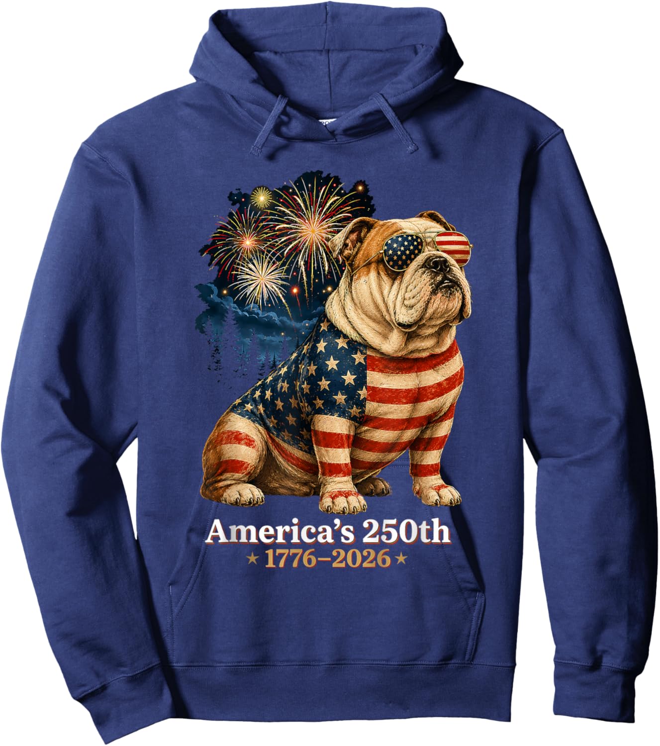 Bulldog America's 250th Anniversary 1776 2026 Hoodie - Hoodie | Navy