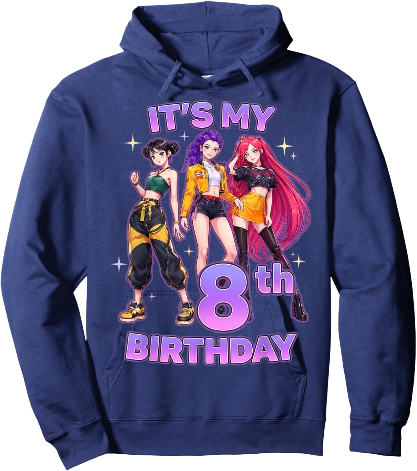 8 Years Birthday K-Pop Kids 8th Birthday Girl K-Pop Hoodie - Hoodie | Navy