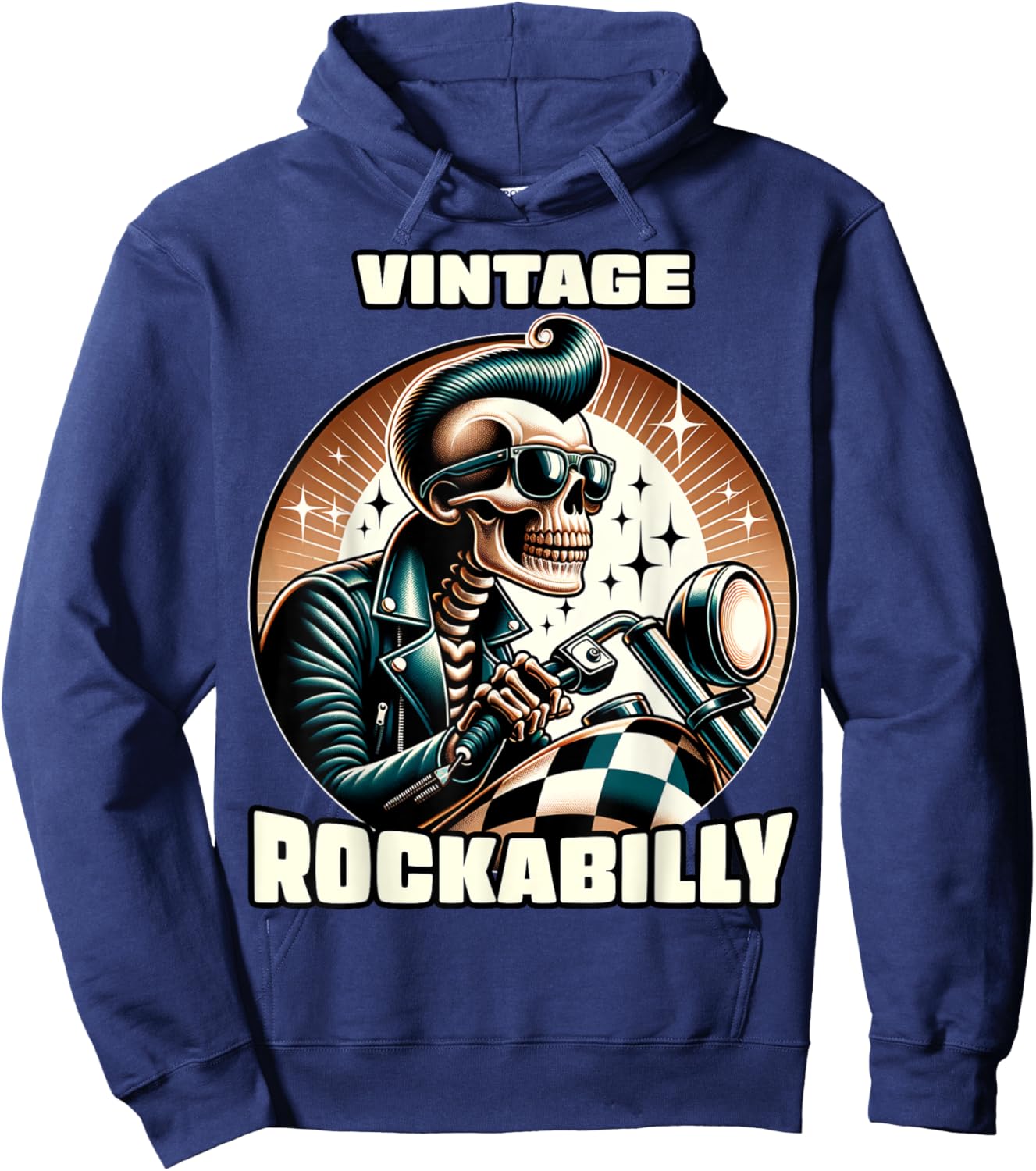 Vintage Rockabilly 50s Sock Hop Dance Doo Wop 1950s Art Hoodie - Hoodie | Navy