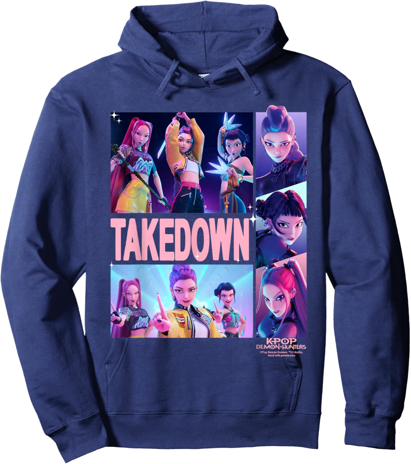 KPop Demon Hunters Huntrix Takedown Panels Hoodie - Hoodie | Navy