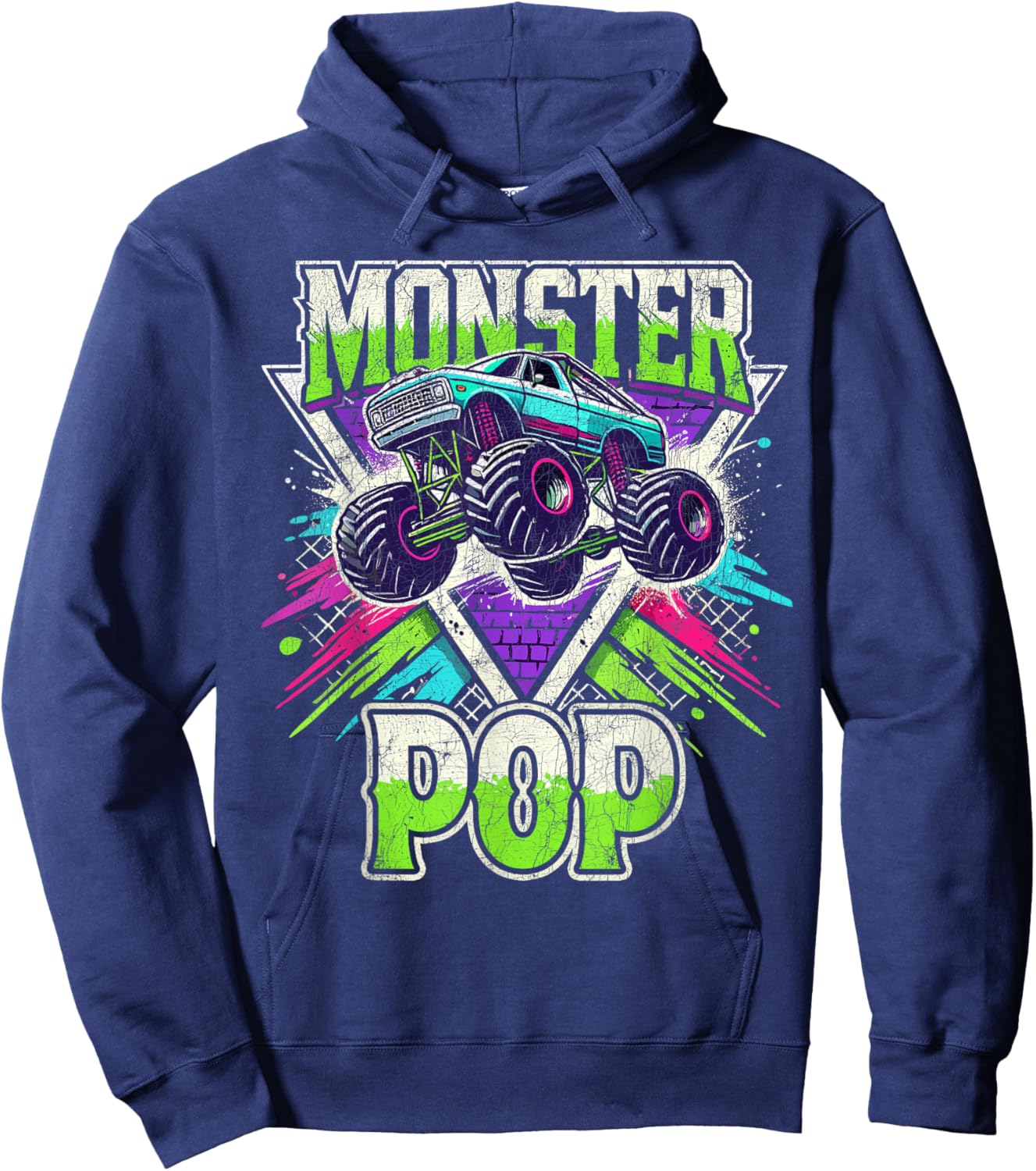 Matching Monster Truck Costume, Jam Birthday Monster Pop Hoodie - Hoodie | Navy