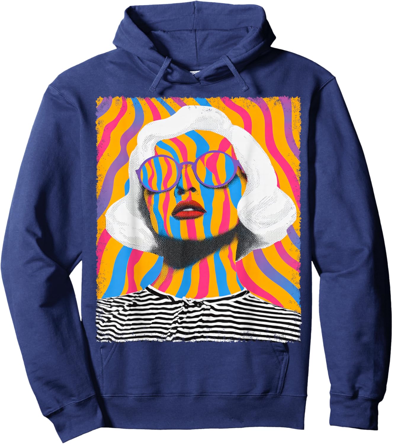 Women's Abstract Art Graphic Hoodie - Hoodie | Navy