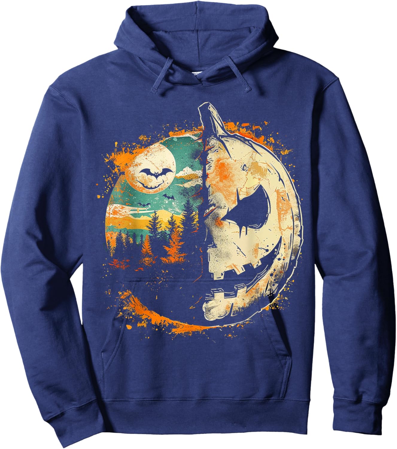 Pumpkin Costume Halloween Graphic Art Pumpkin Hoodie - Hoodie | Navy