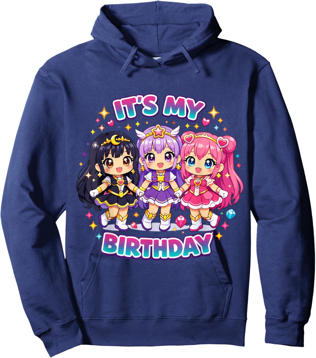 It's My Birthday - Cute Birthday Girl Kpop Chibi Hoodie - Hoodie | Navy
