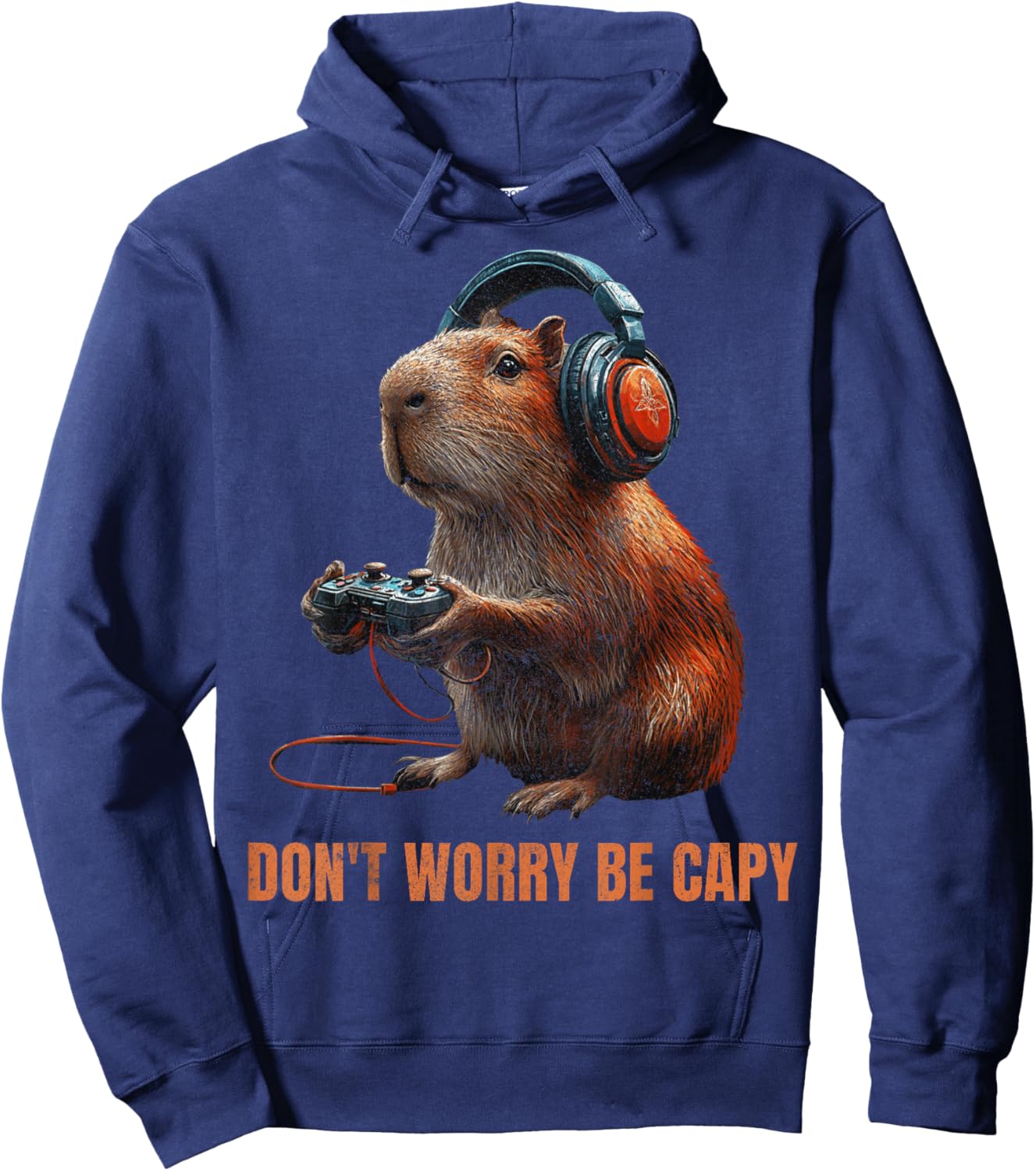 Capybara Don'T Worry Be Capy Video Game Funny Retro Vintage Hoodie - Hoodie | Navy