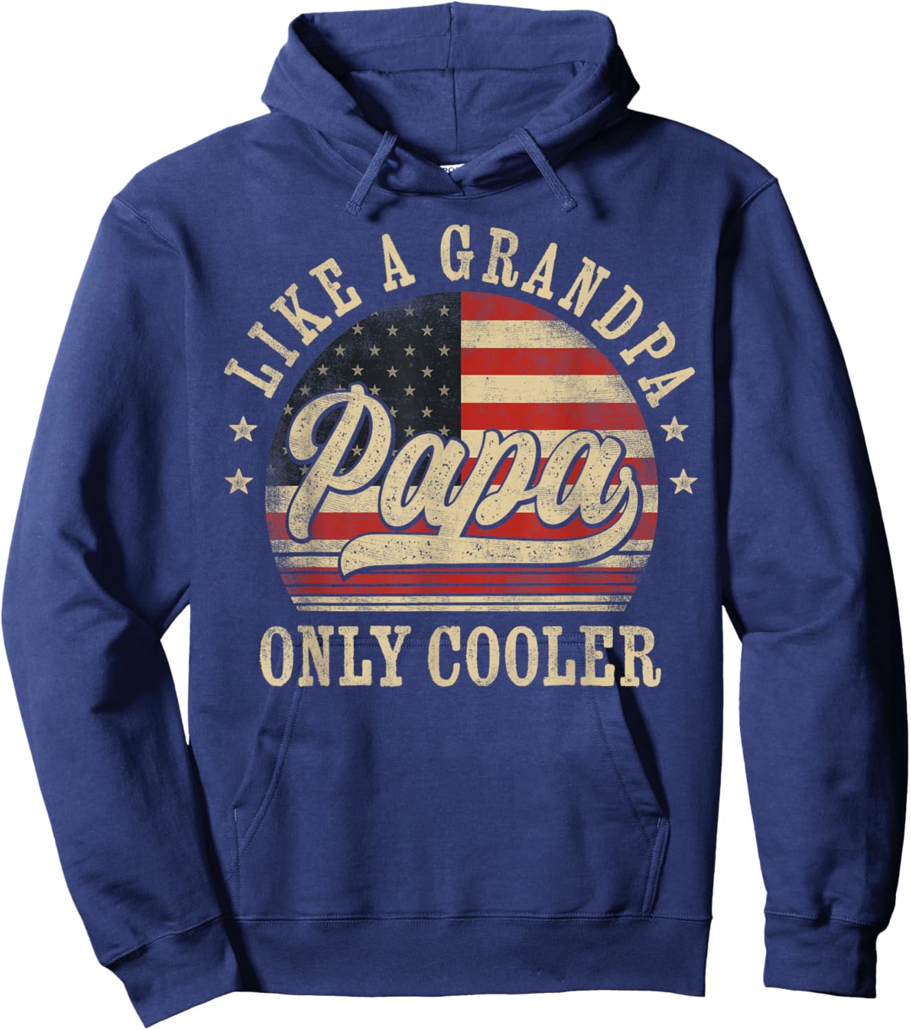 Papa Like a Grandpa Only Cooler Papa Father's Day Hoodie - Hoodie | Navy
