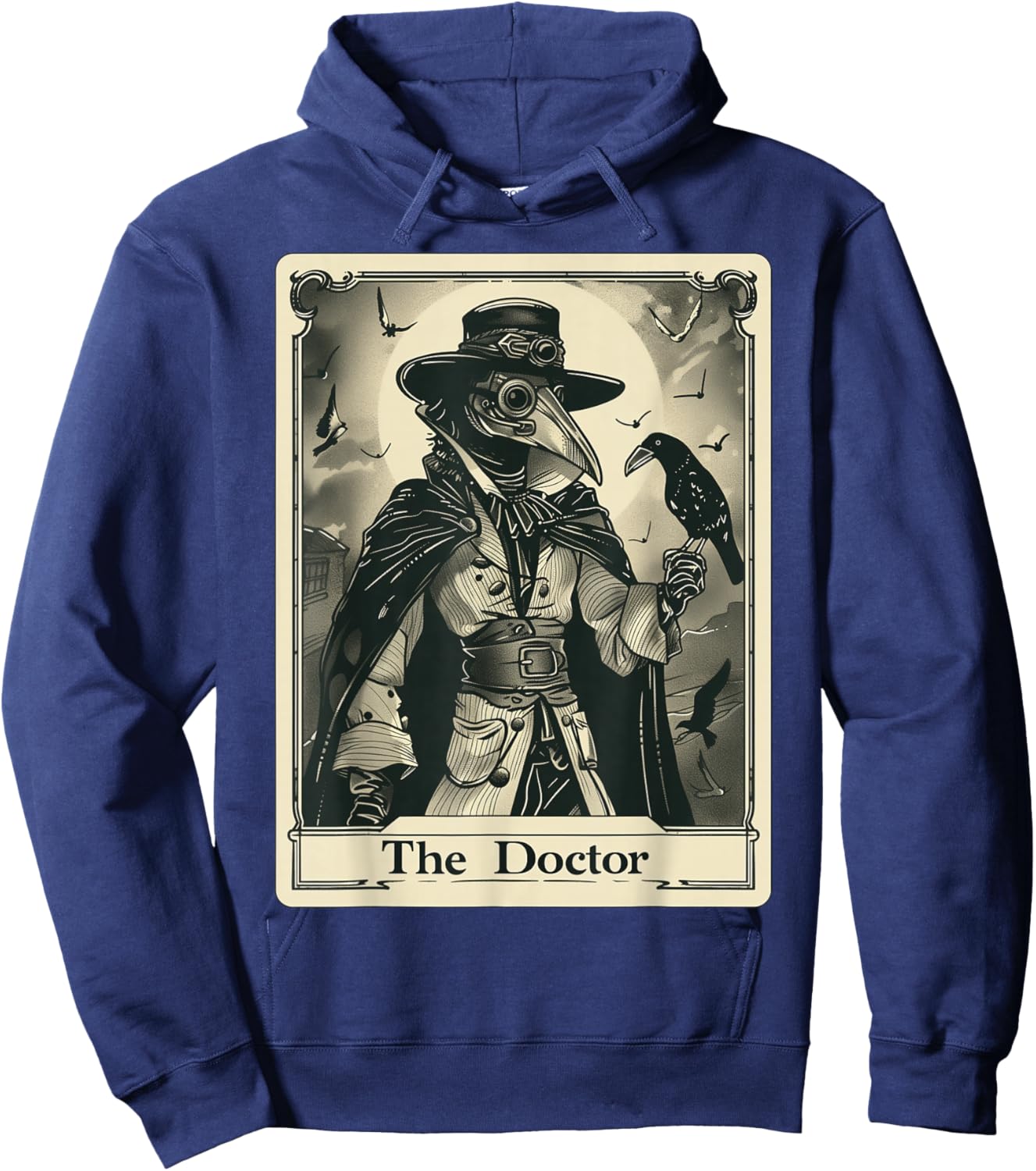 Plague Doctor Tarot Card Gothic Hoodie - Hoodie | Navy