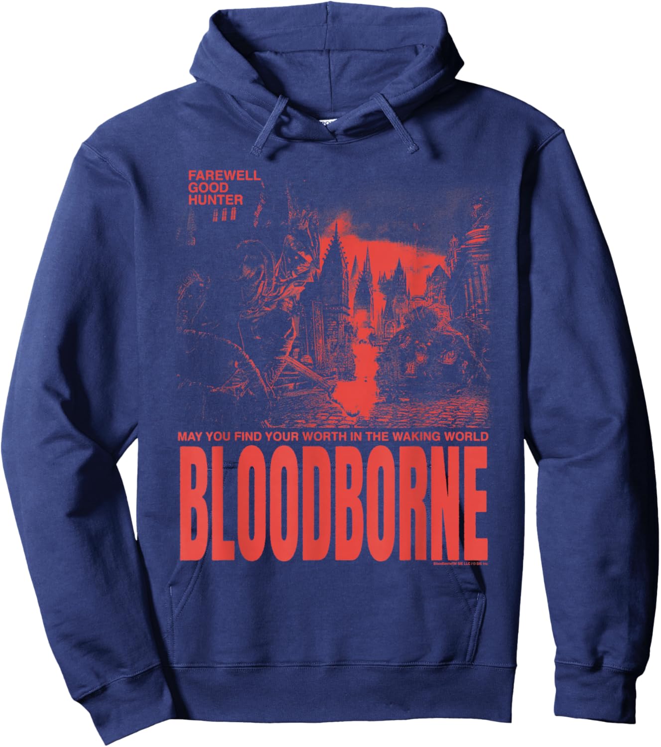 Bloodborne Farewell Good Hunter Red Scene Video Game Hoodie - Hoodie | Navy