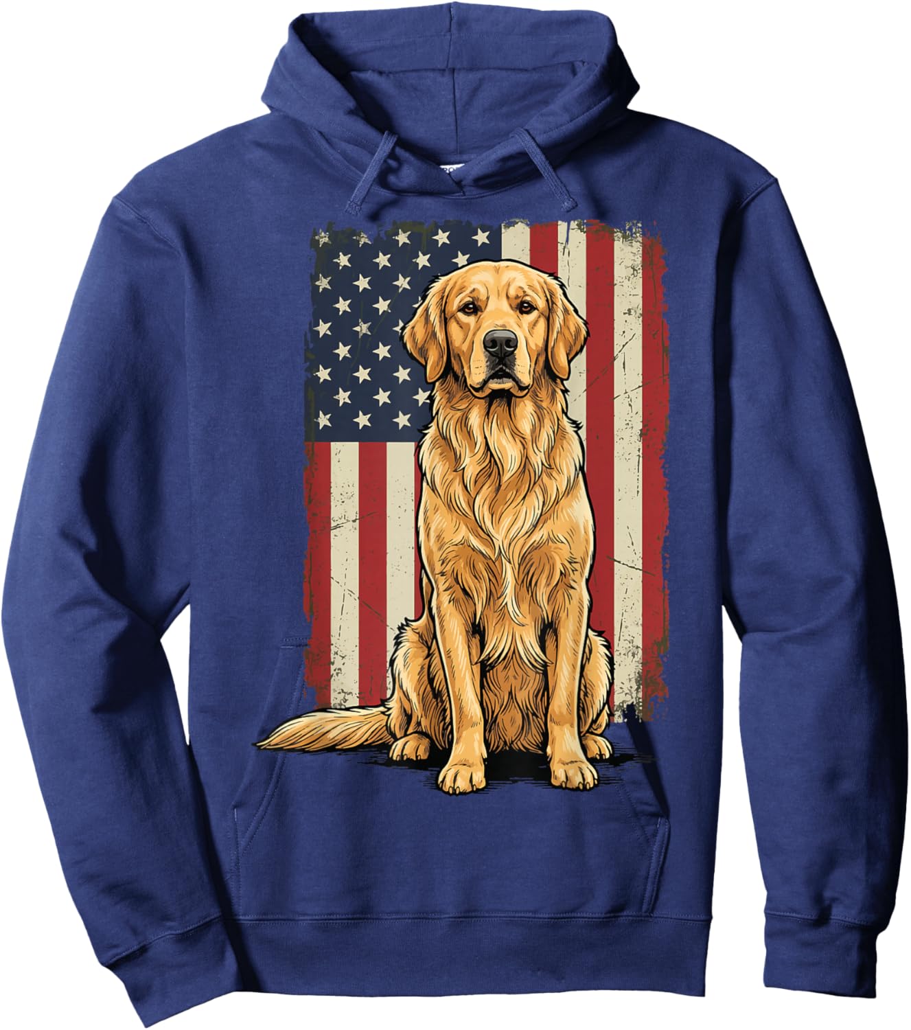 Golden Retriever USA Flag Hoodie - Hoodie | Navy