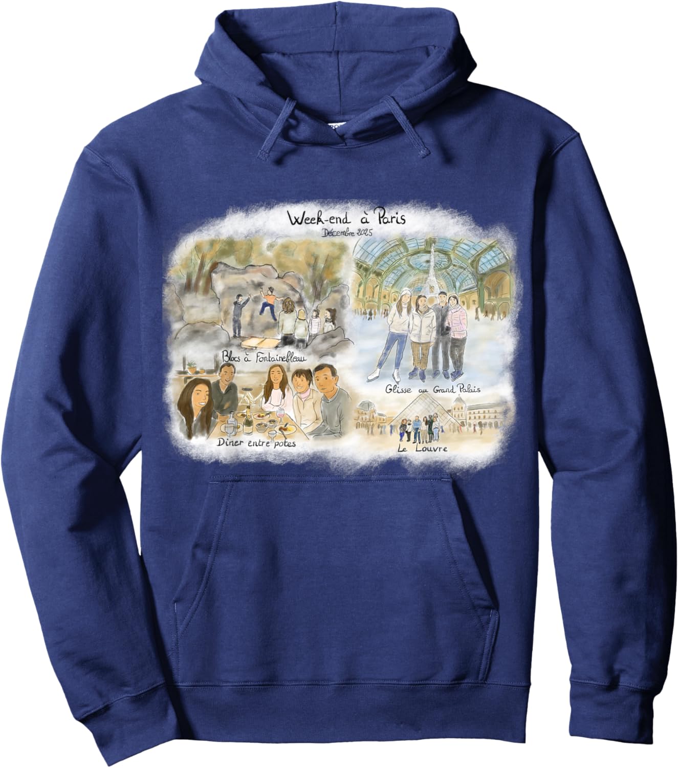 Week End à Paris Hoodie - Hoodie | Navy
