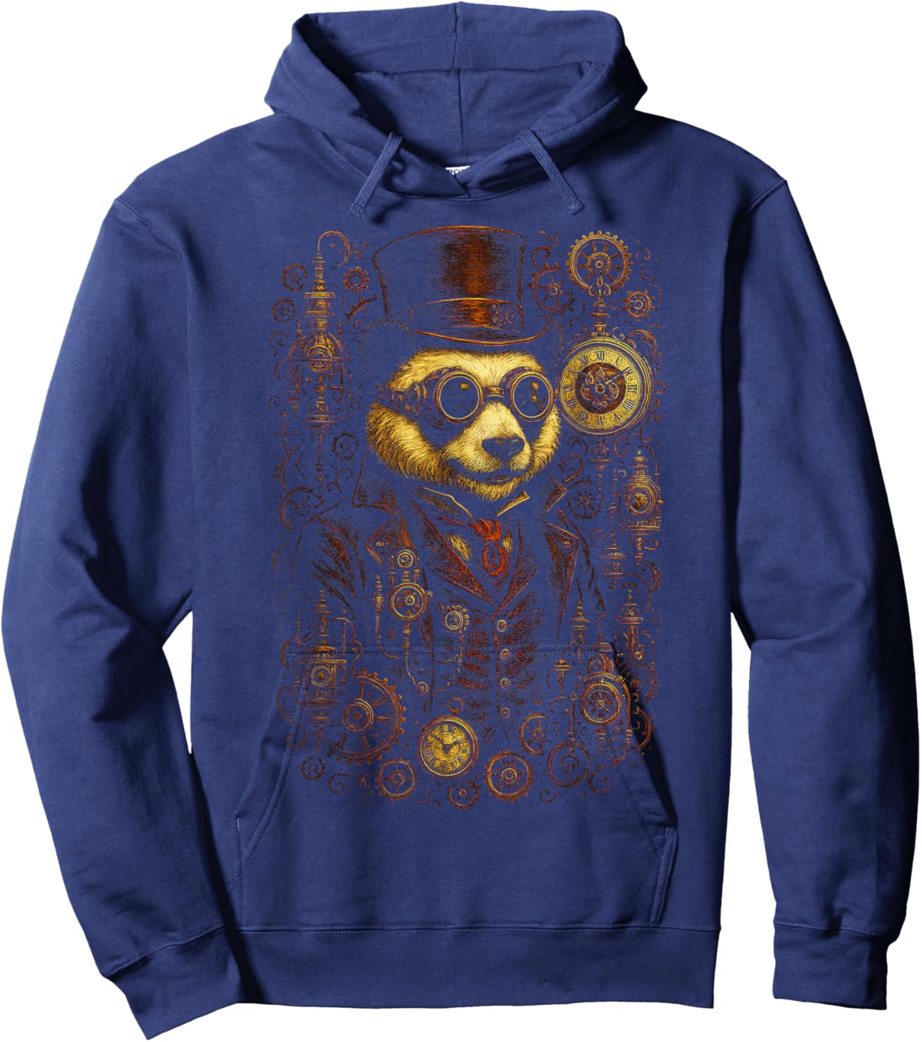 Steampunk Panda - Vintage Clockwork Retro Hoodie - Hoodie | Navy