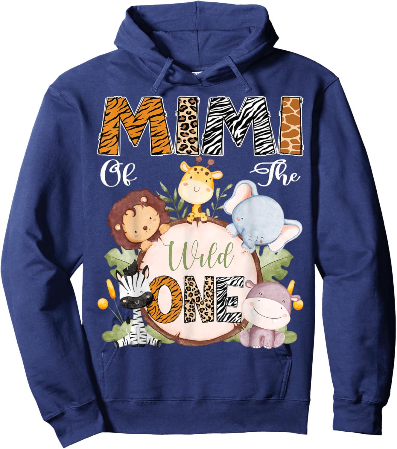 Mimi Of The Wild One 1St Birthday Safari Woodland Hoodie - Hoodie | Navy