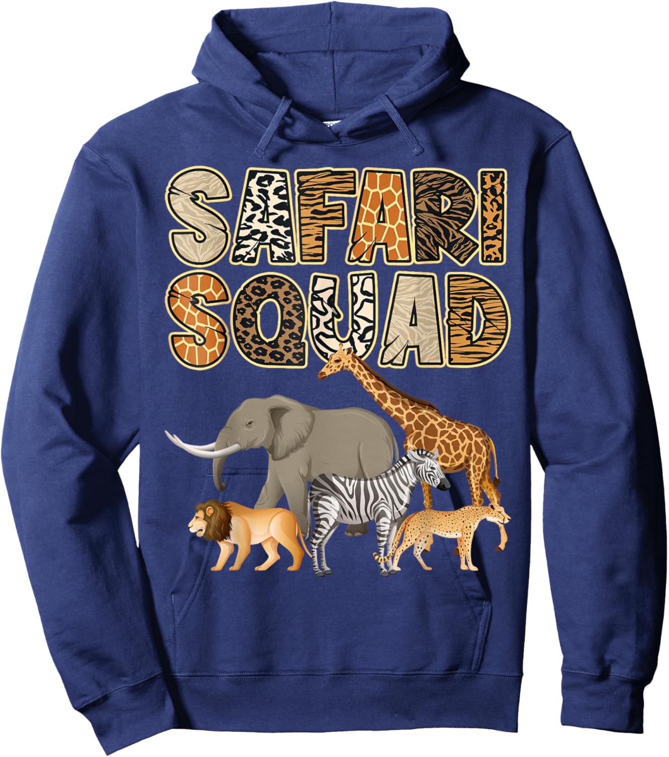 African Safari Zoo - Safari Squad Funny Animal Zoo Lovers Hoodie - Hoodie | Navy