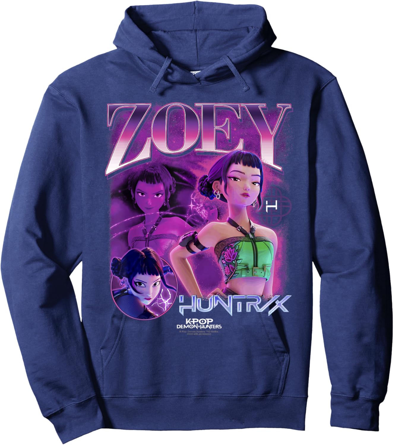 Kpop Demon Hunters Zoey Bootleg Officially Licensed Hoodie - Hoodie | Navy