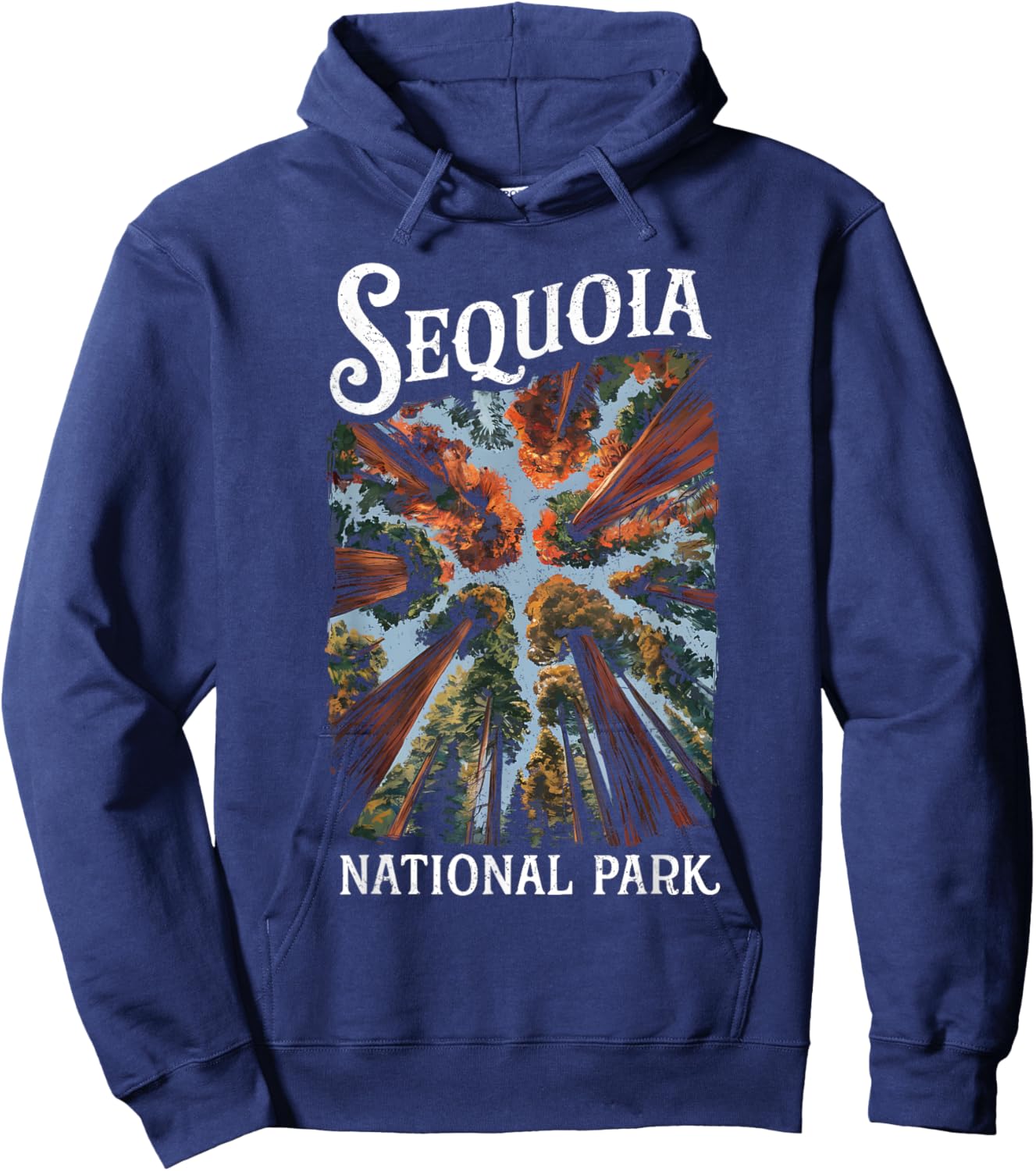 Sequoia National Park California Giant Tree Souvenir Grunge Hoodie - Hoodie | Navy