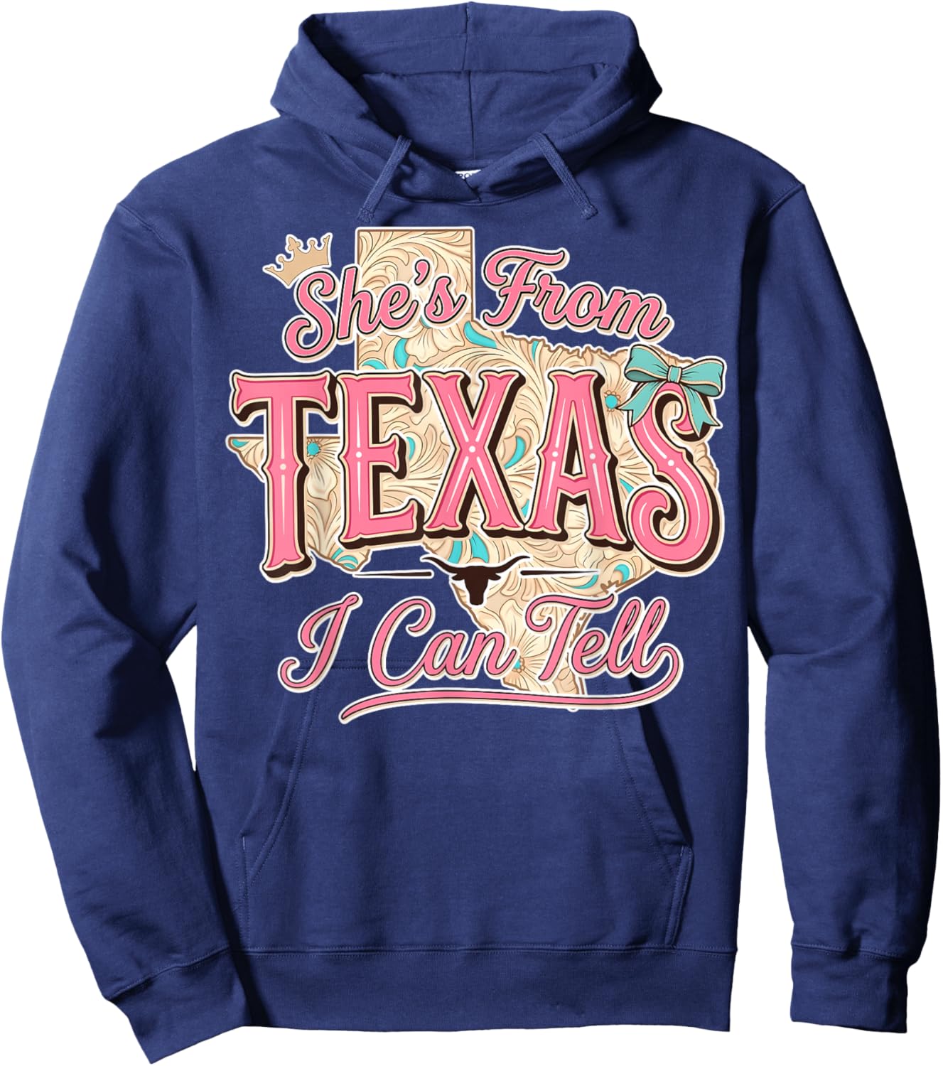 She's from Texas I Can Tell Western Texas Retro Vintage Hoodie - Hoodie | Navy