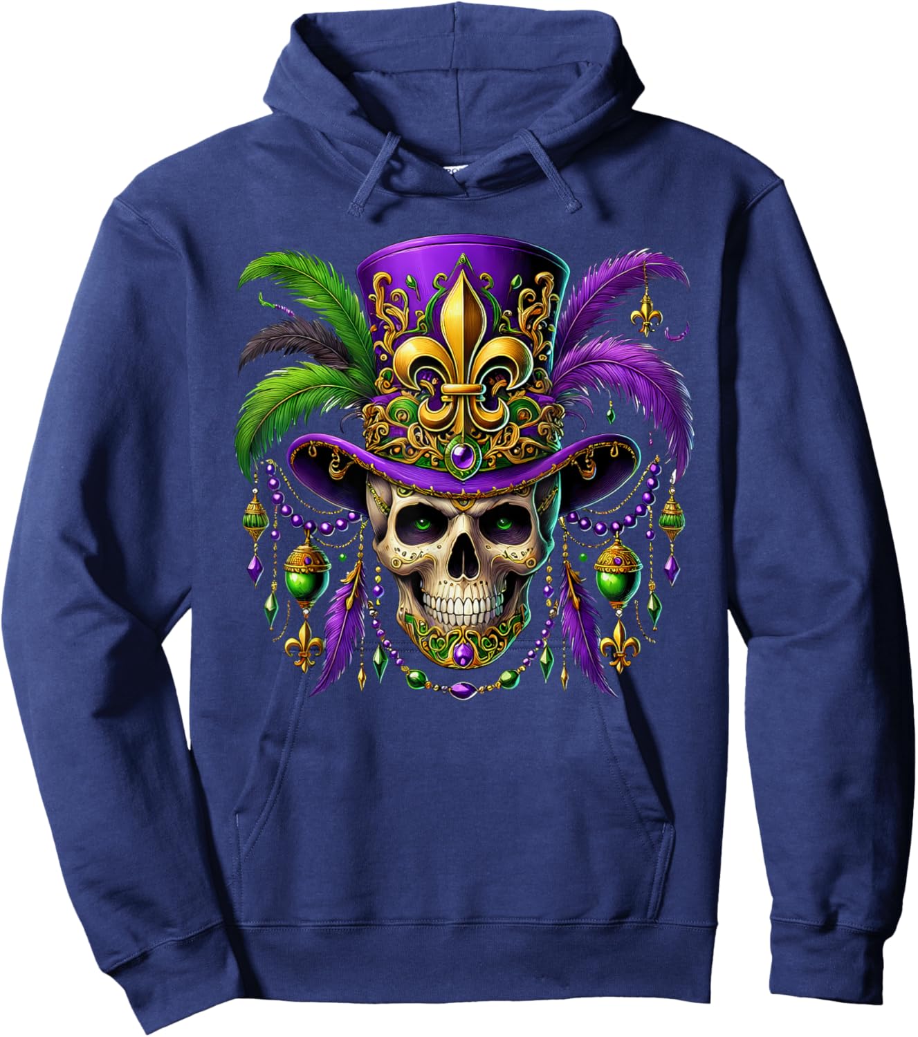 Mardi Gras Costume Sugar Skull Carnival Halloween Witch Men Hoodie - Hoodie | Navy