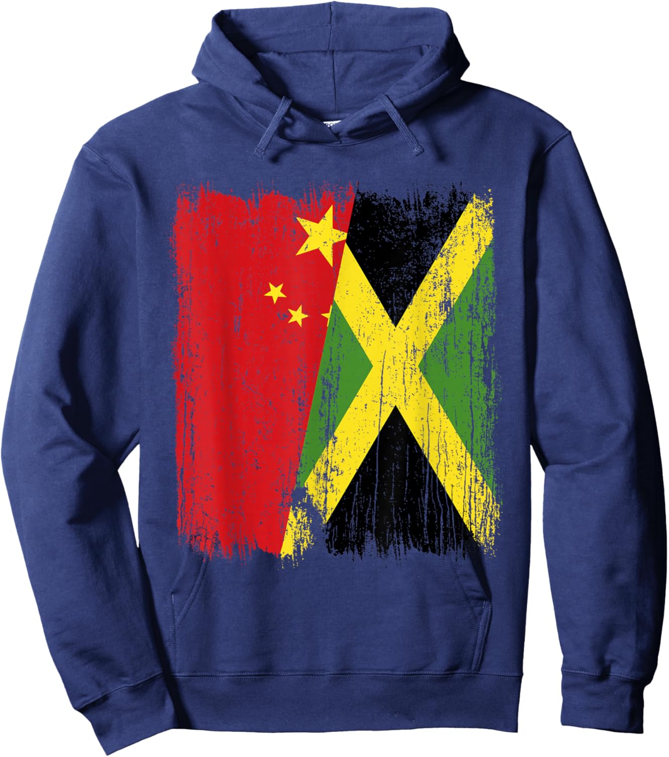 China Jamaica Half Flag Chinese Jamaican Heritage Hoodie - Hoodie | Navy