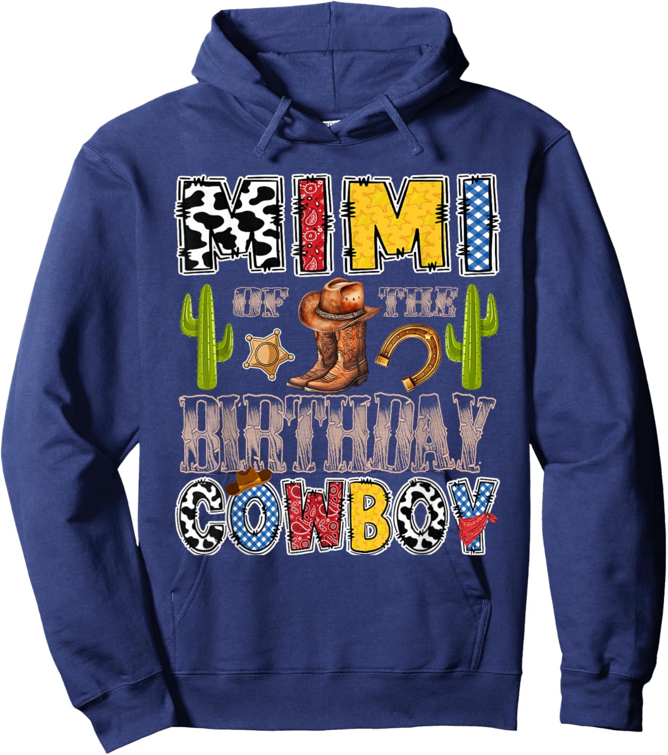 Mimi of The Birthday Cowboy Western Birthday Boy Hoodie - Hoodie | Navy