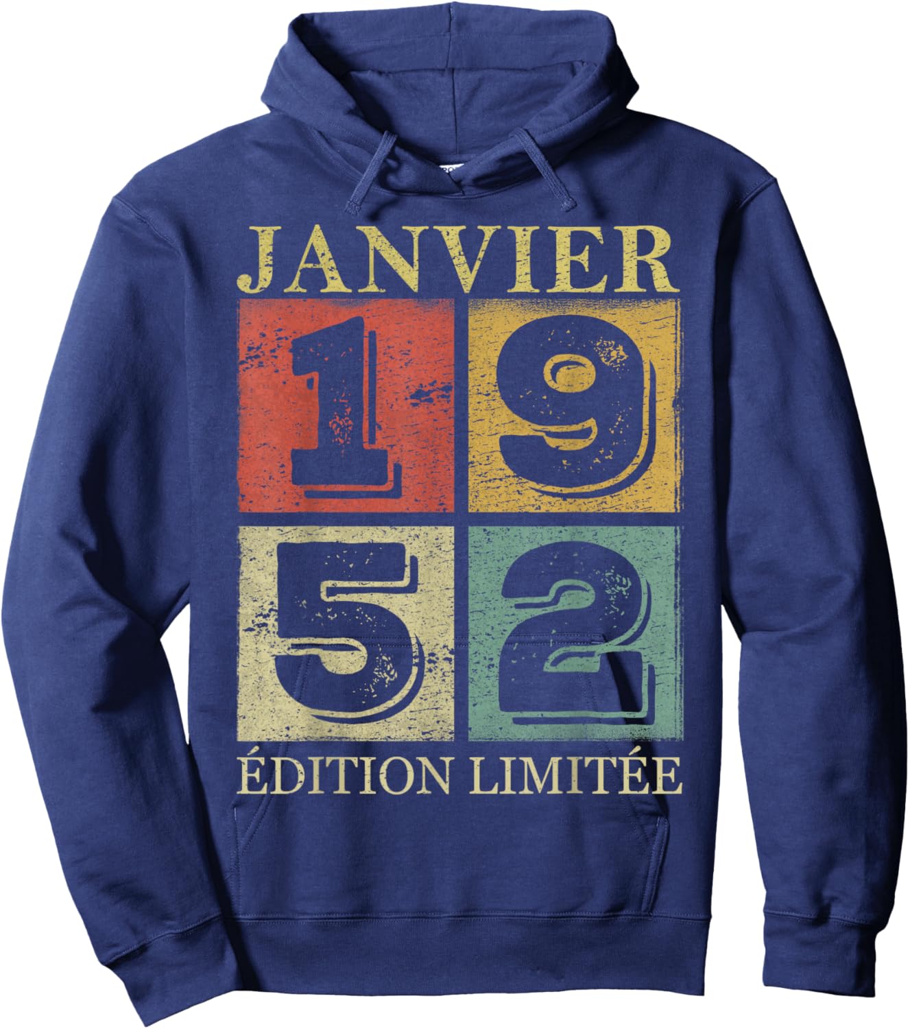 January 1952 74 Years Anniversary Gift Man January 1952 Hoodie - Hoodie | Navy