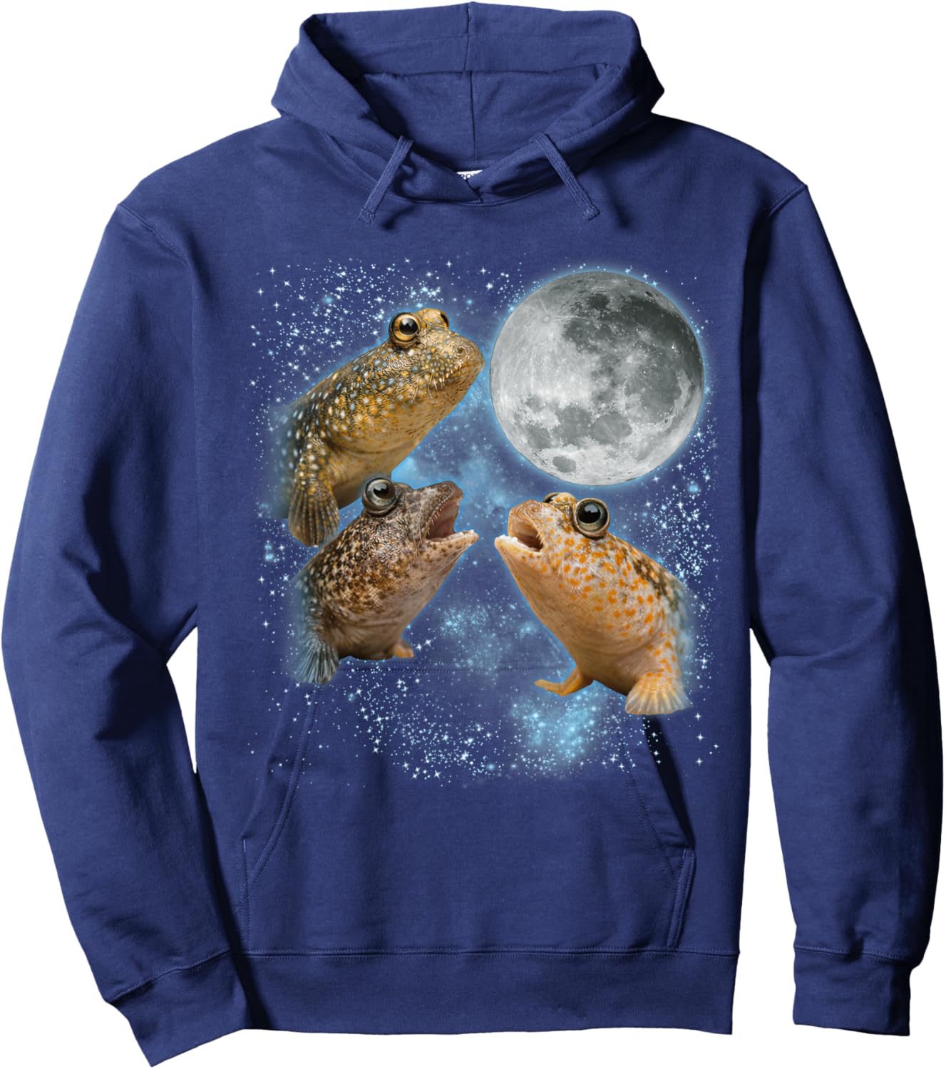 Mudskipper Lover Galaxy Moon Three Mudskippers Oxudercinae Hoodie - Hoodie | Navy