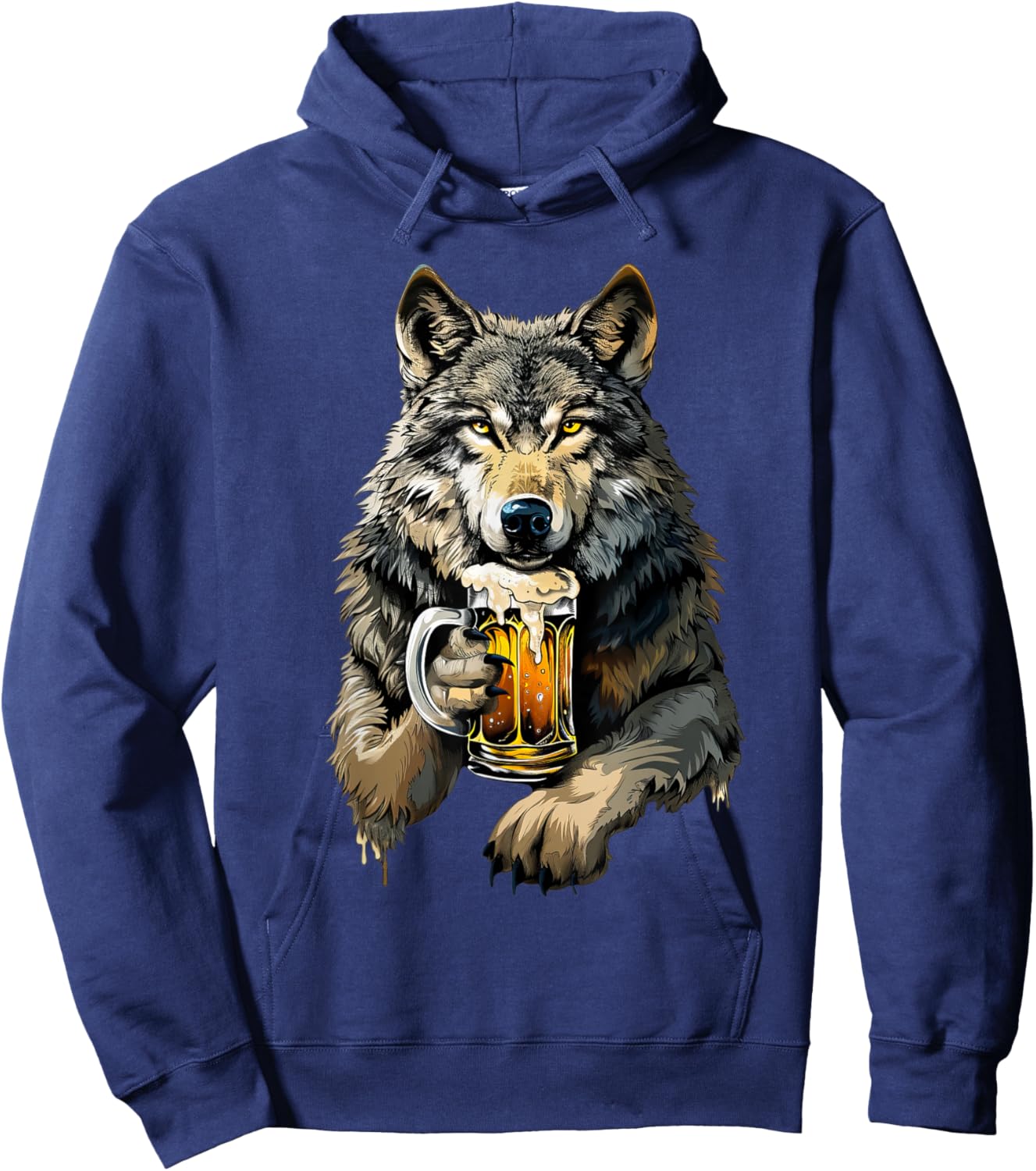 Wolf Beer Hoodie - Hoodie | Navy