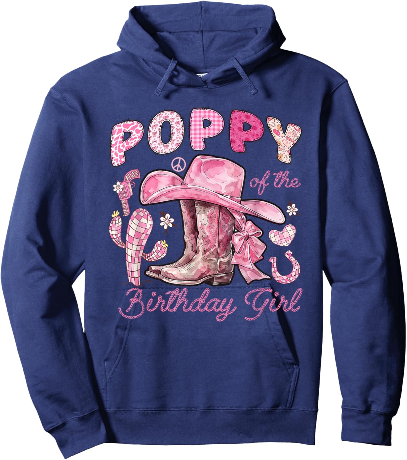 Poppy of The Birthday Cow-Girl Rodeo Cow Girl Birthday Hoodie - Hoodie | Navy