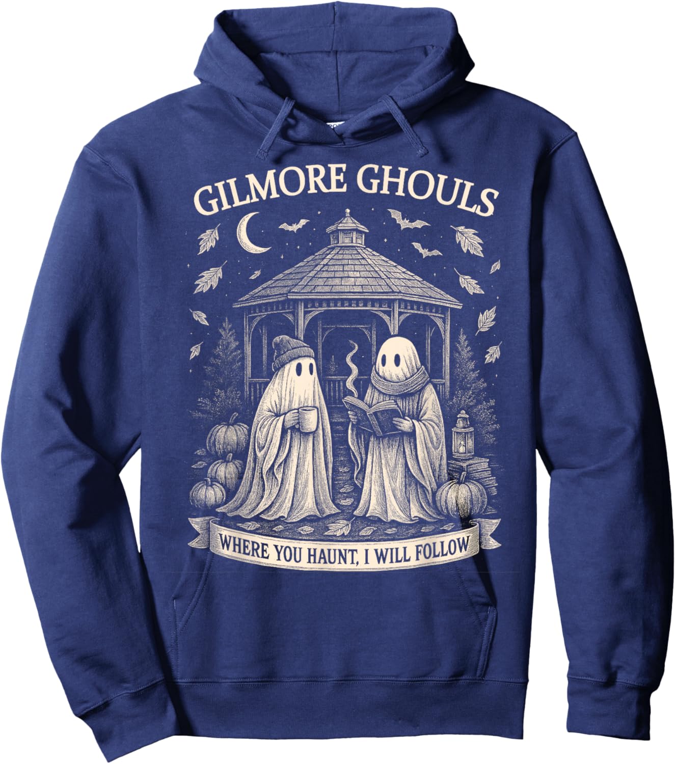 Gilmore Ghouls Where You Haunt, I Will Follow Halloween Hoodie - Hoodie | Navy