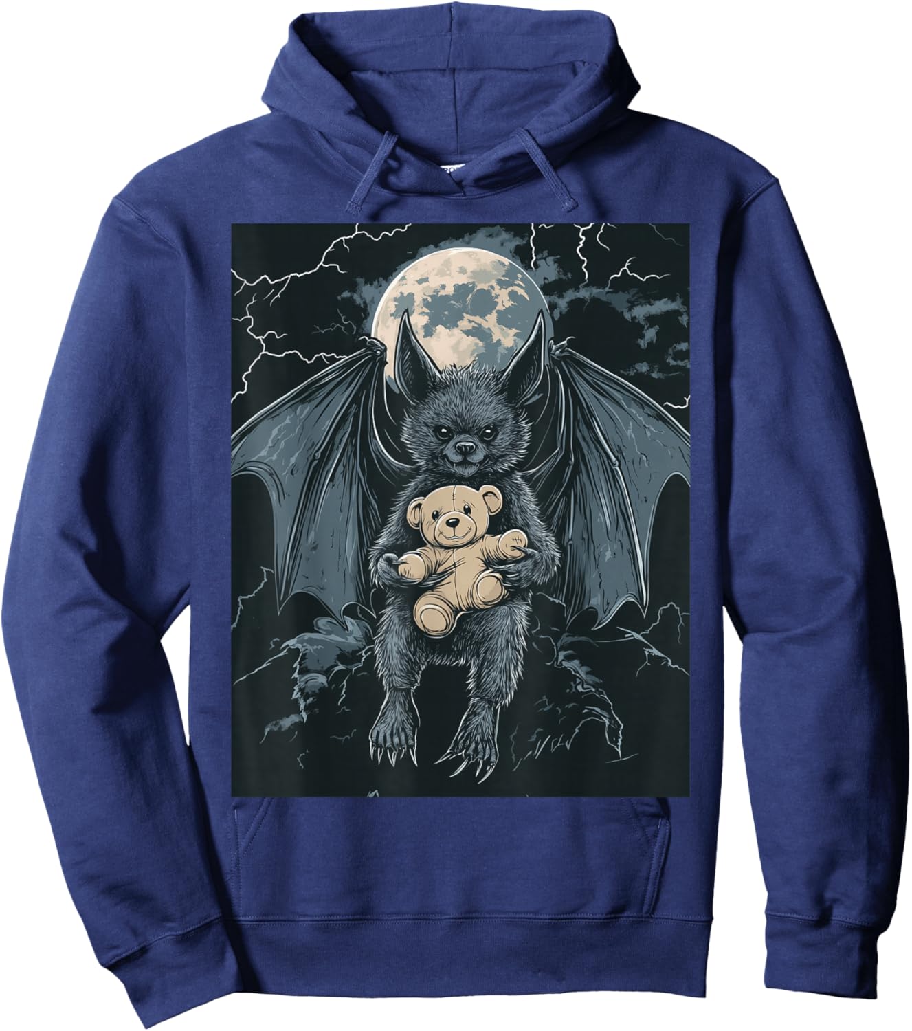 Bat Teddy Bear Moon Men's Gothic Women's Bat Hoodie - Hoodie | Navy