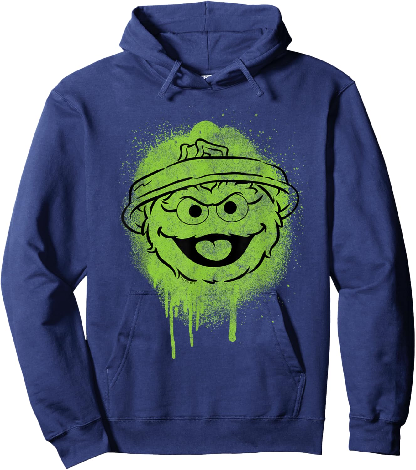 Sesame Street Oscar Graffiti Face Halloween Costume Hoodie - Hoodie | Navy