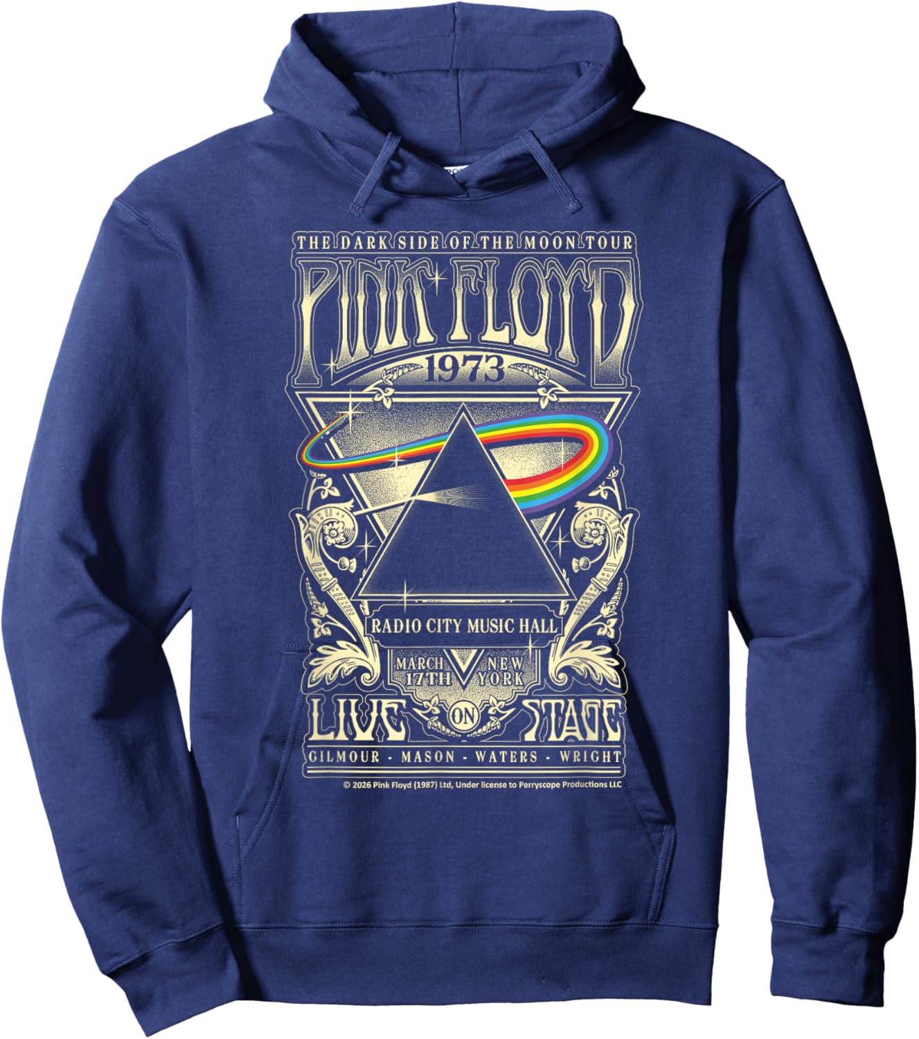 Pink Floyd Dark Side of The Moon Tour 1973 Radio City Hoodie - Hoodie | Navy