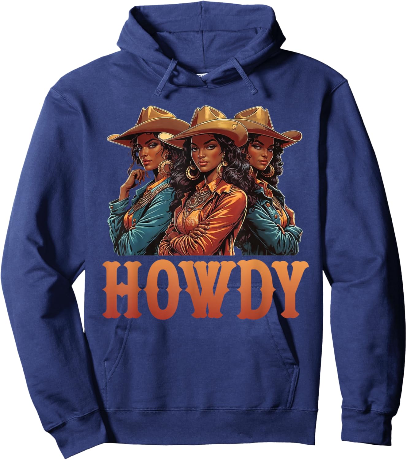 African Melanin Cowgirl Rodeo Western Black History Month Hoodie - Hoodie | Navy