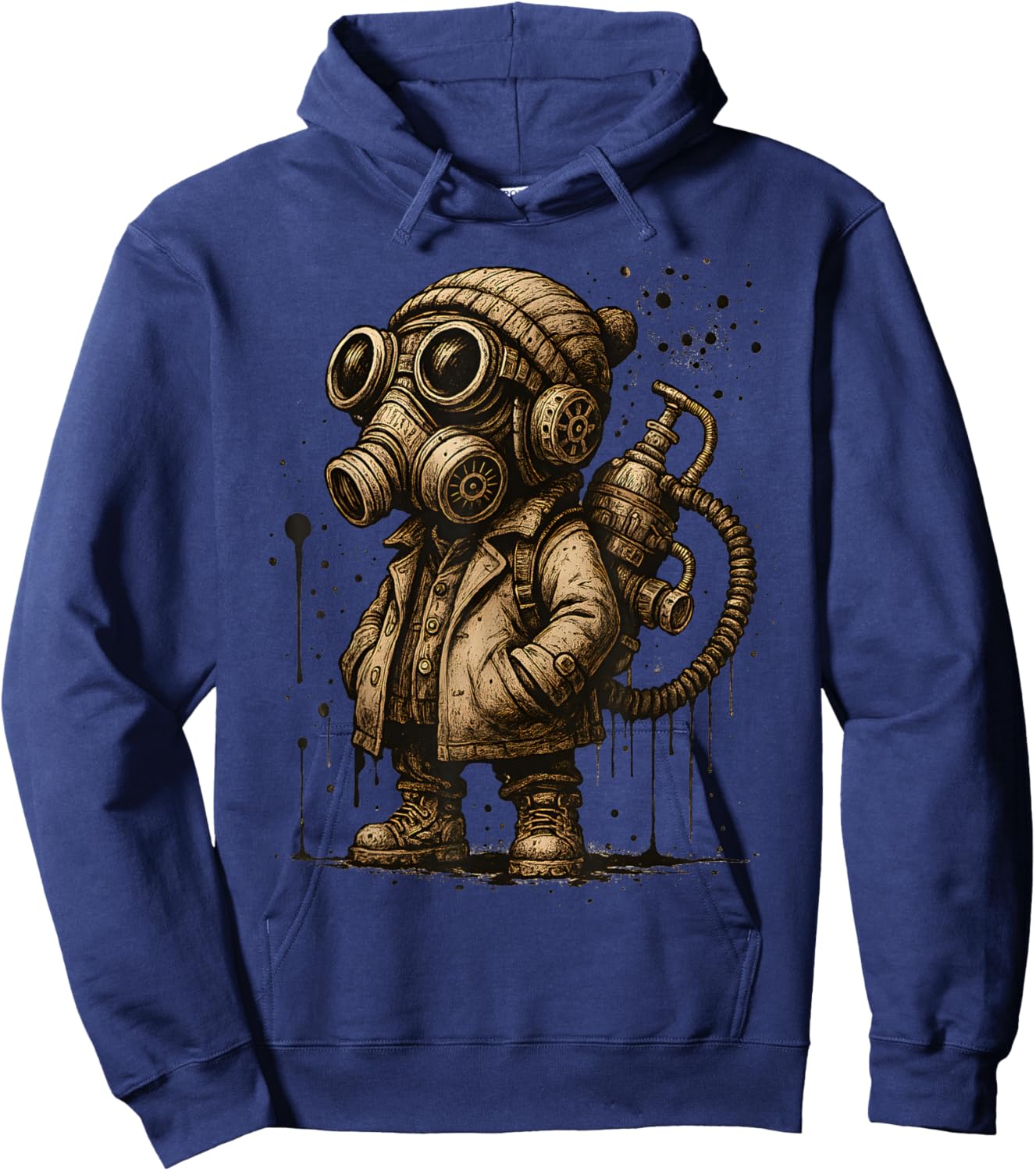 Cool Vintage Style Gas Mask Character for Kids Hoodie - Hoodie | Navy