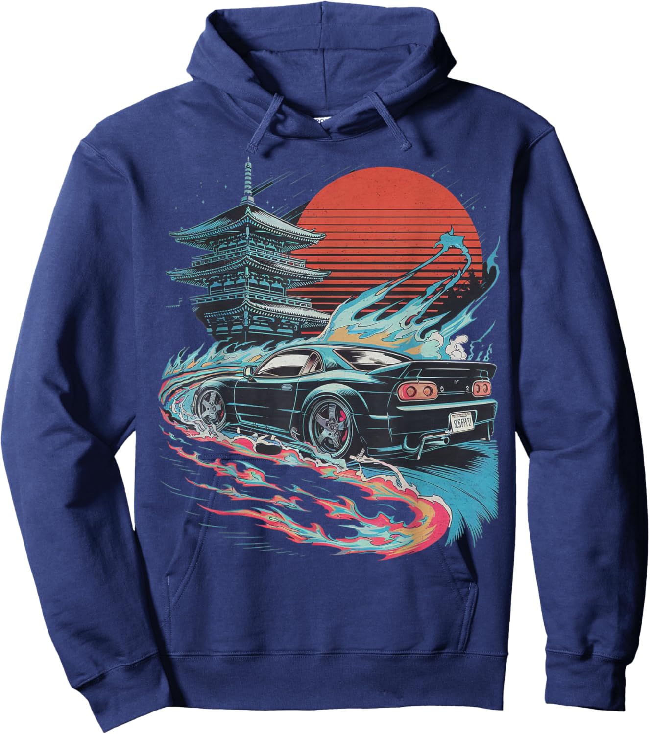 JDM car Japanese Retro Car Racing Drifting Legend Tuning Hoodie - Hoodie | Navy