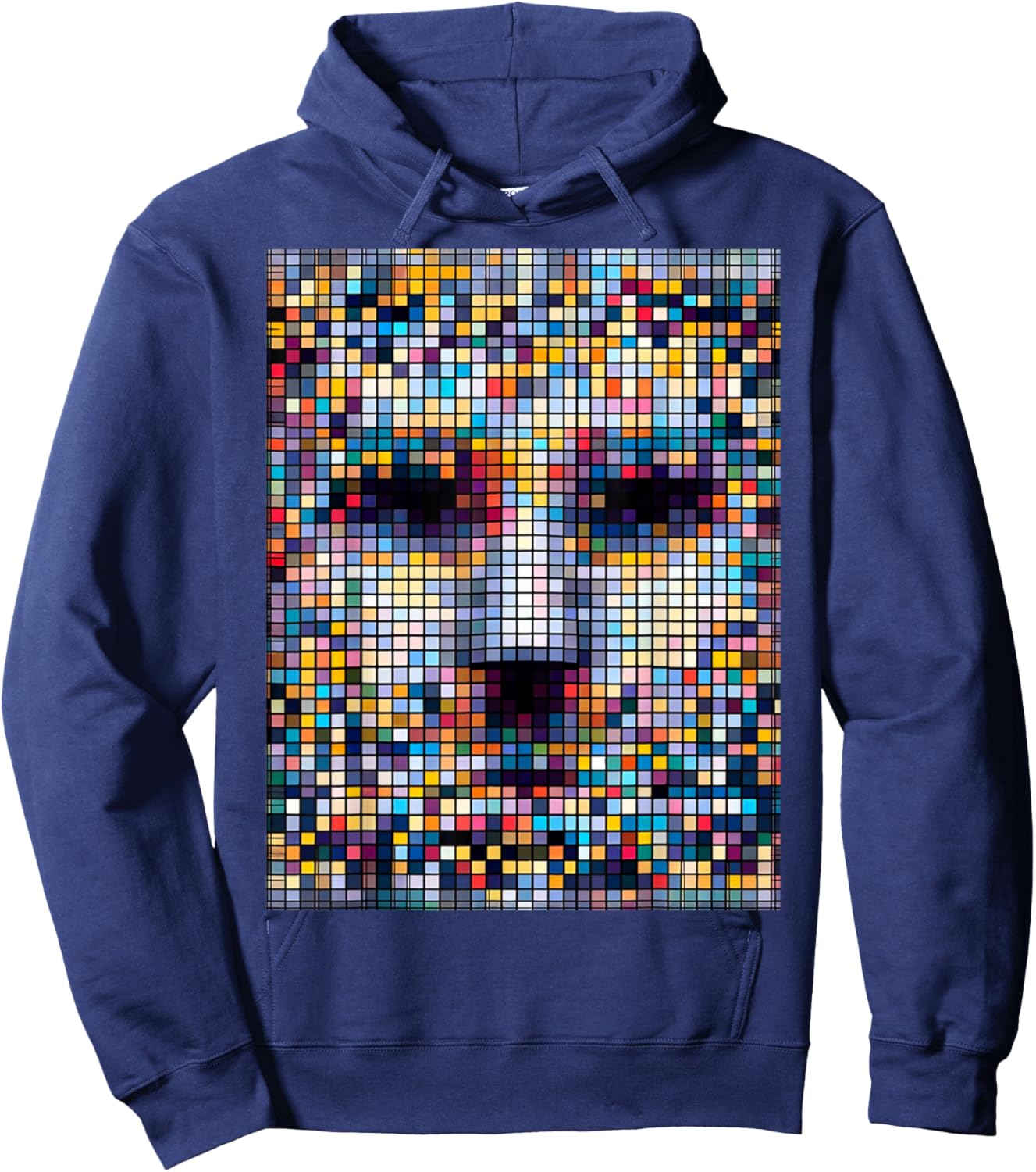 Glitchgear Anti-Surveillance Adversarial Fashion Anti-Facial Recognition Pixelated , Small, Black Hoodie - Hoodie | Navy