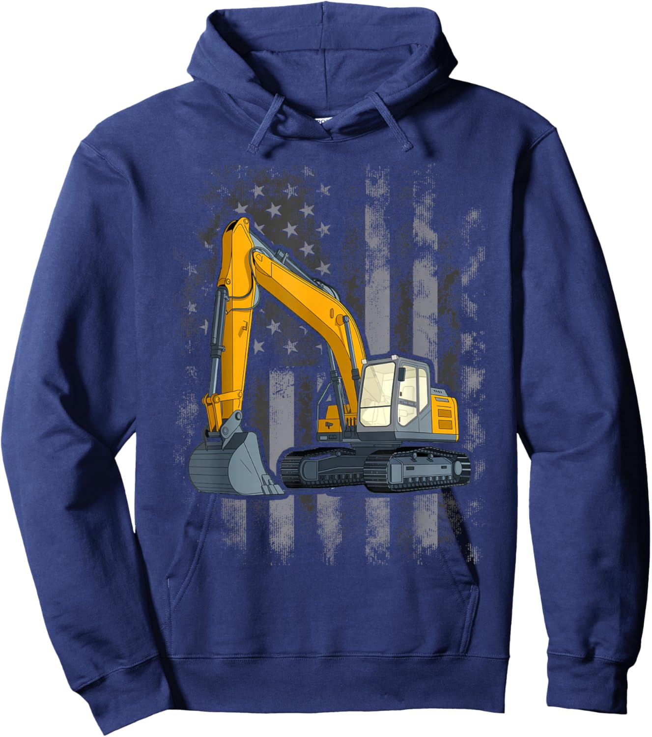 Heavy Equipment Operator Design On Back Of Clothing Hoodie - Hoodie | Navy